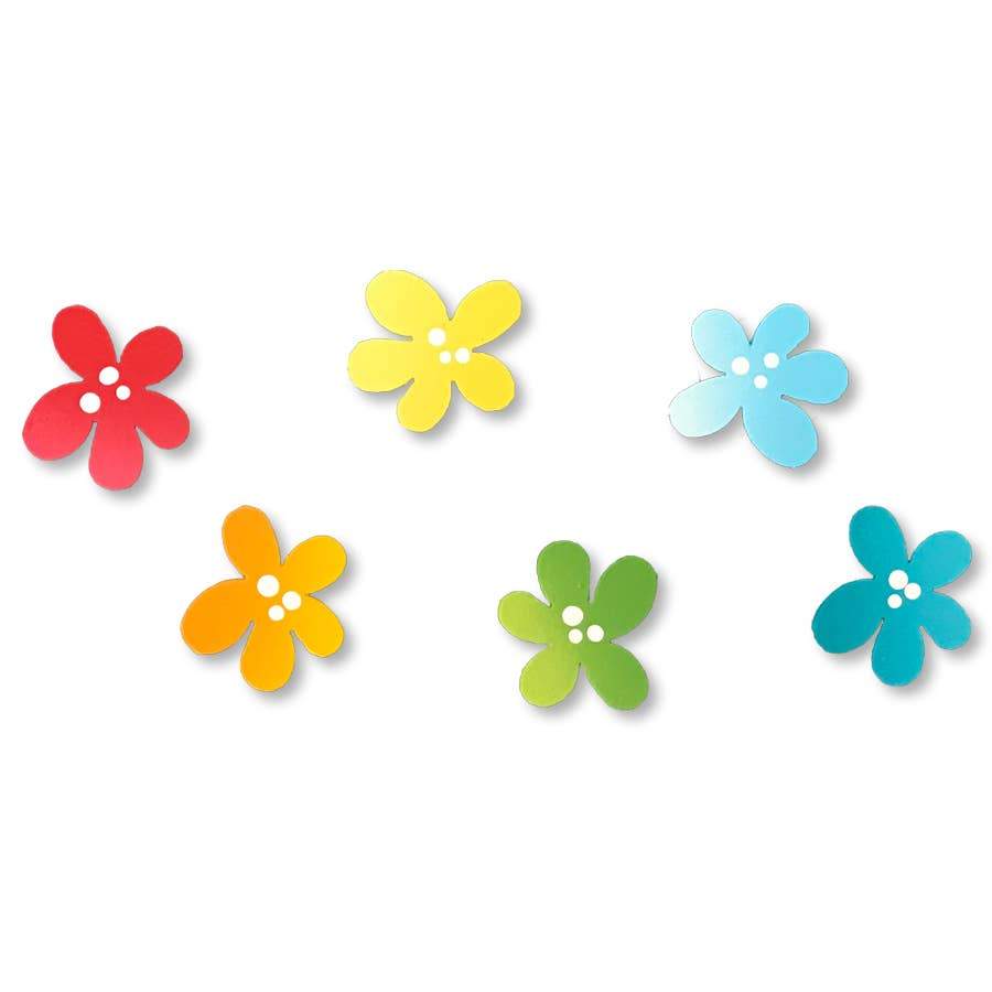 Rainbow Flower Magnets S/6