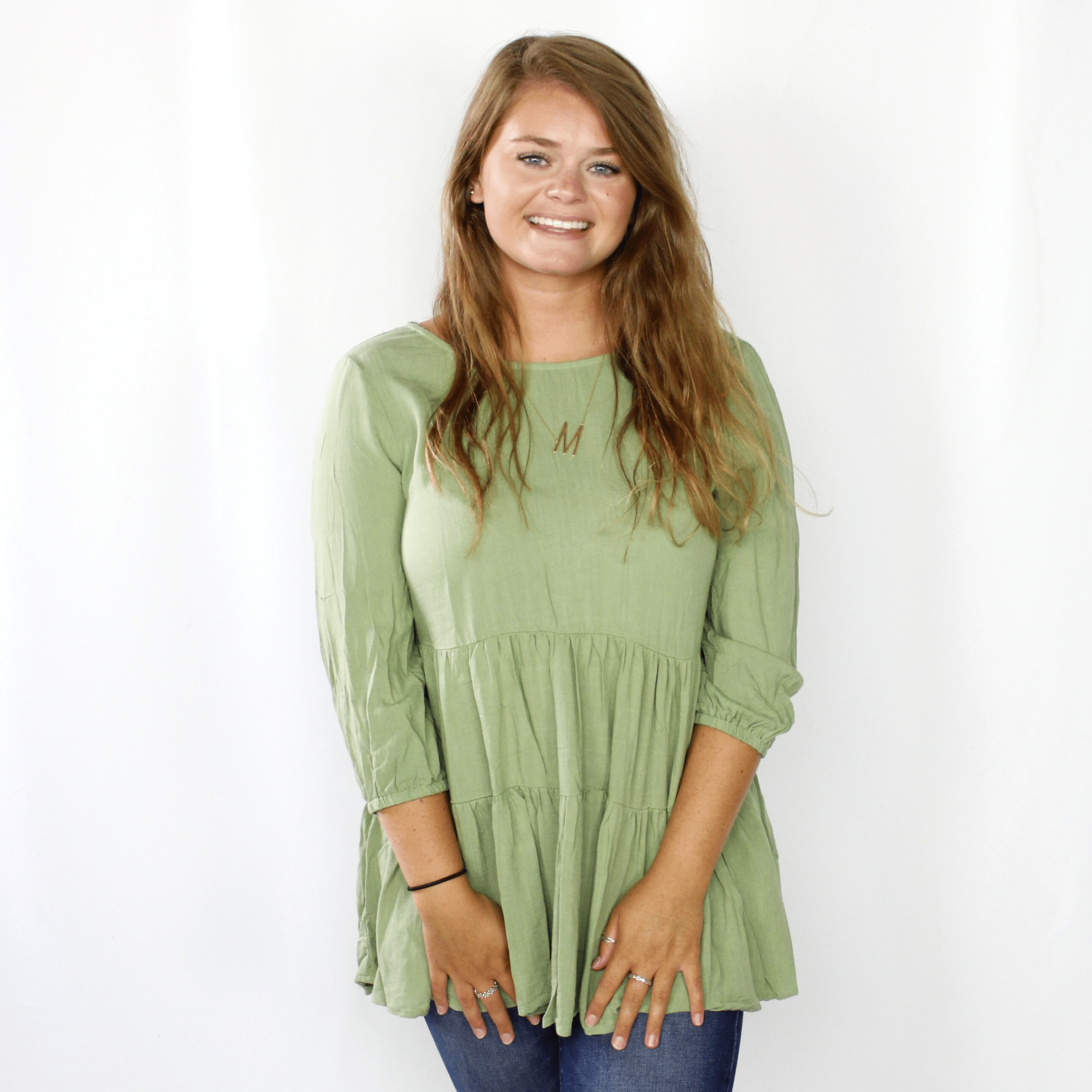 Olive Tiered Babydoll Top