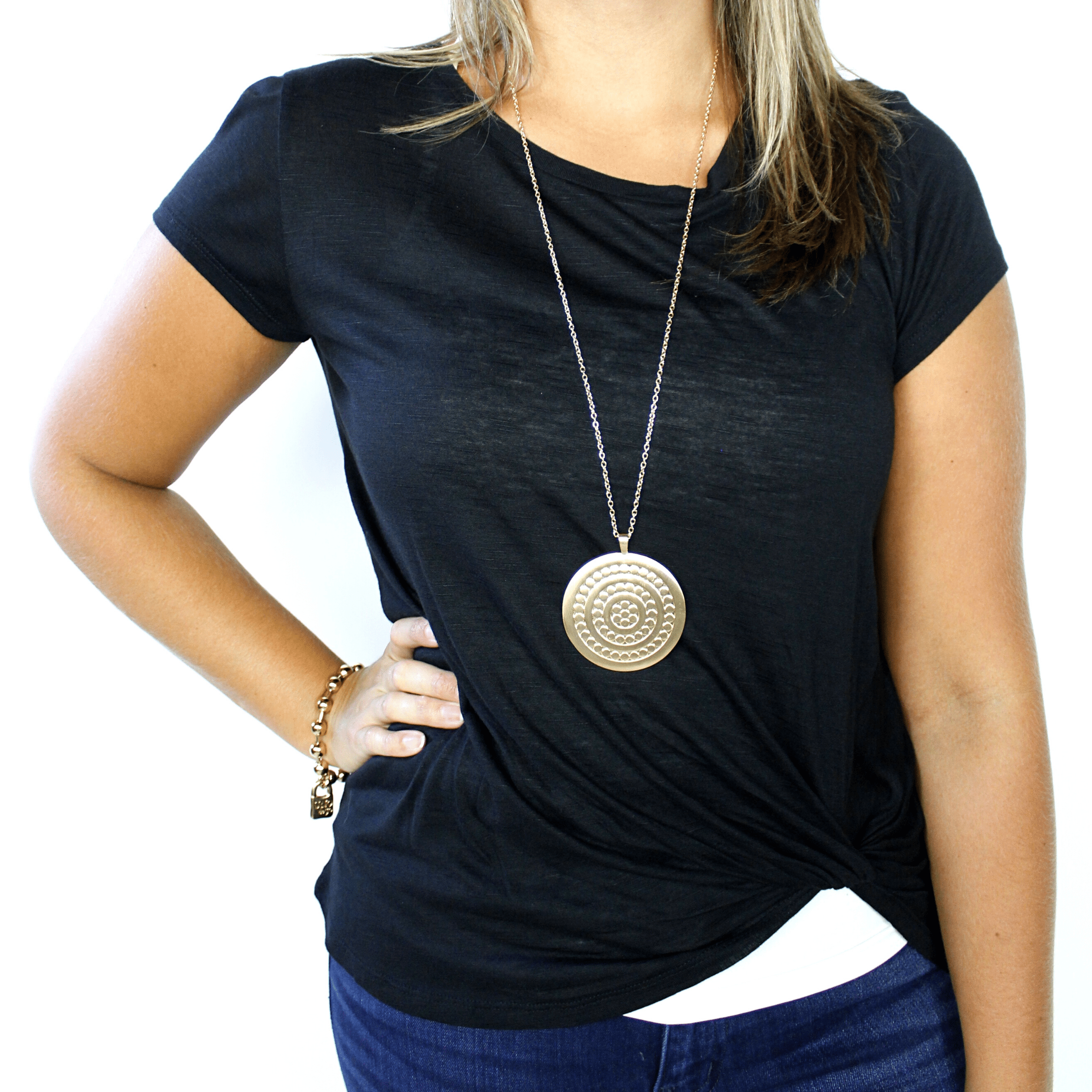 Satin Circle Pendant Necklace