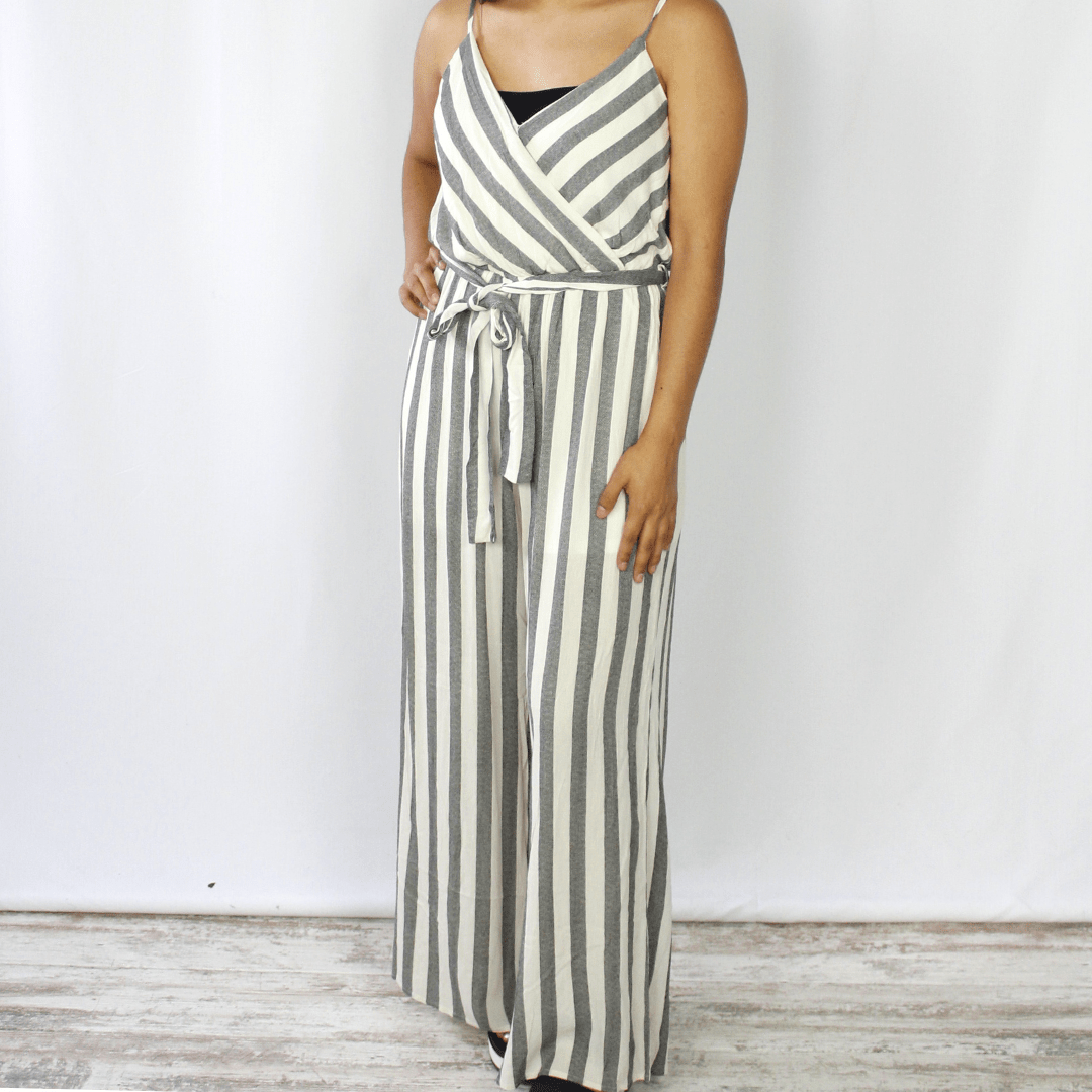 Black Stripe Jumpsuit