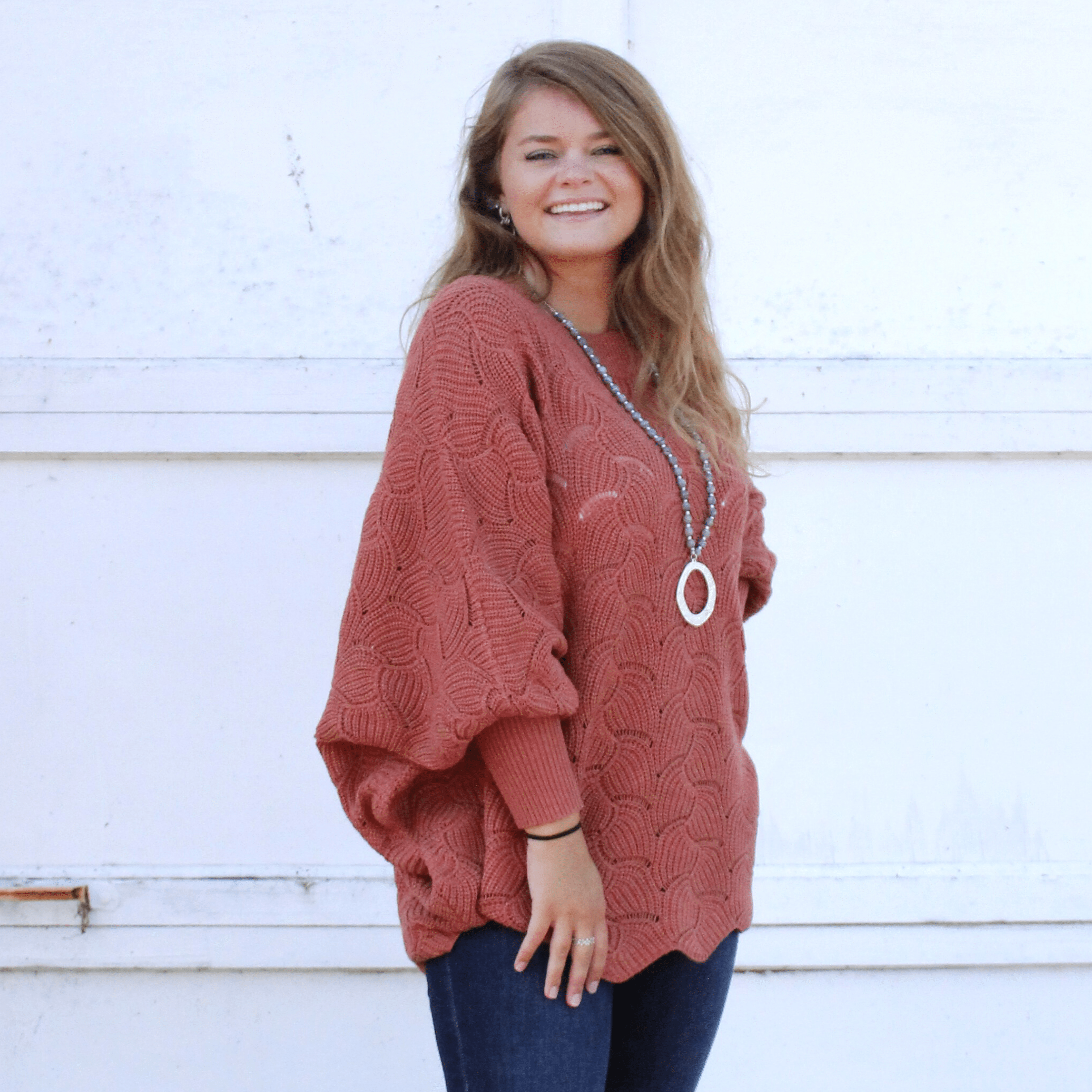 Open Weave Slouchy Sweater