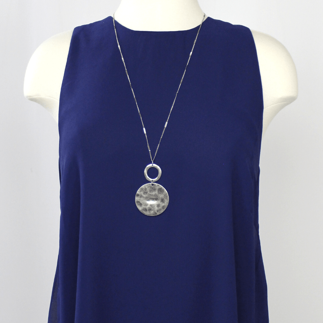 Double Circle Pendant Necklace