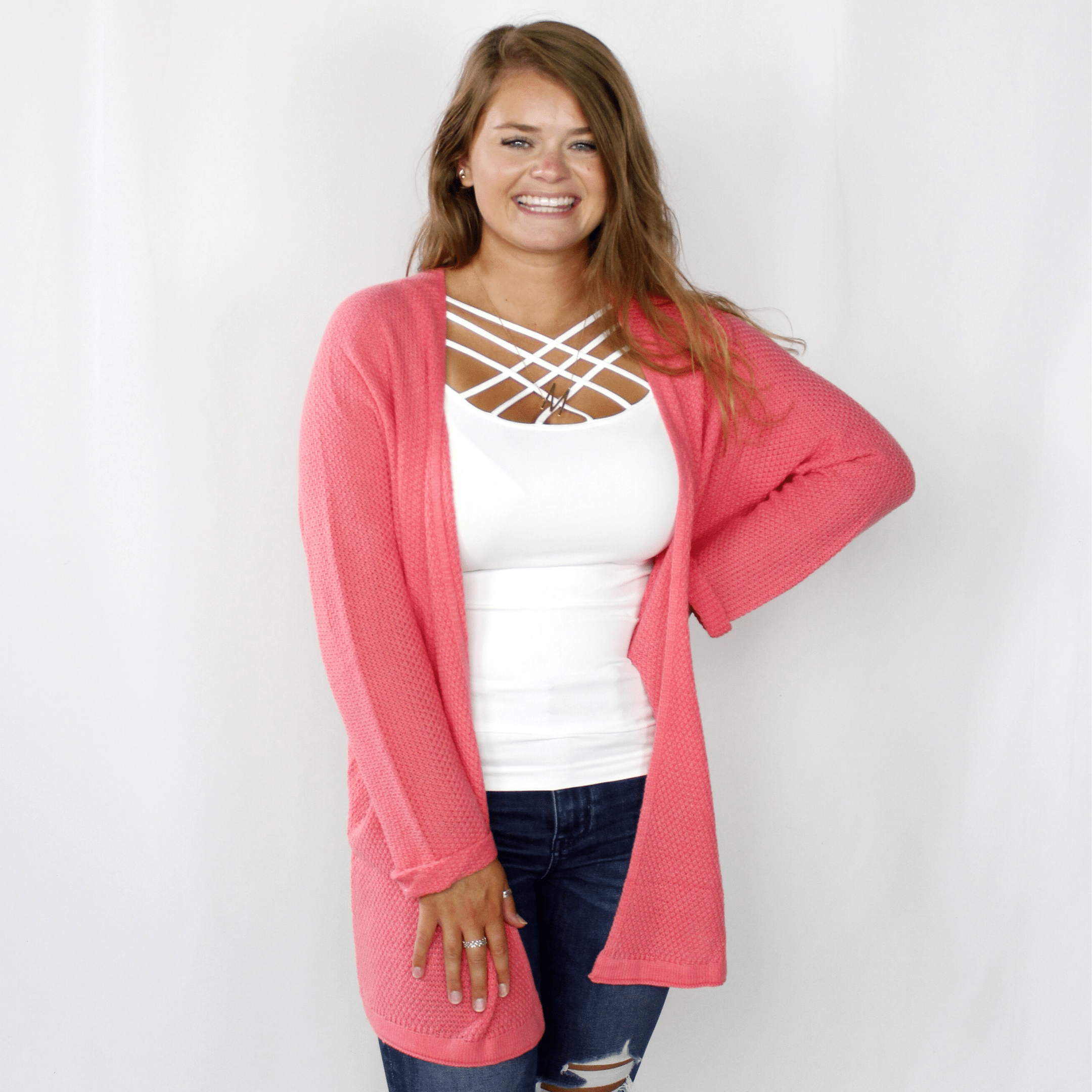 Coral Knit Cardigan
