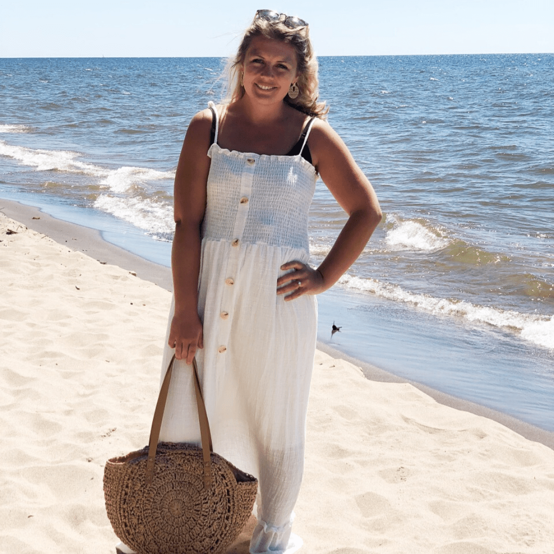 White Button Maxi Dress