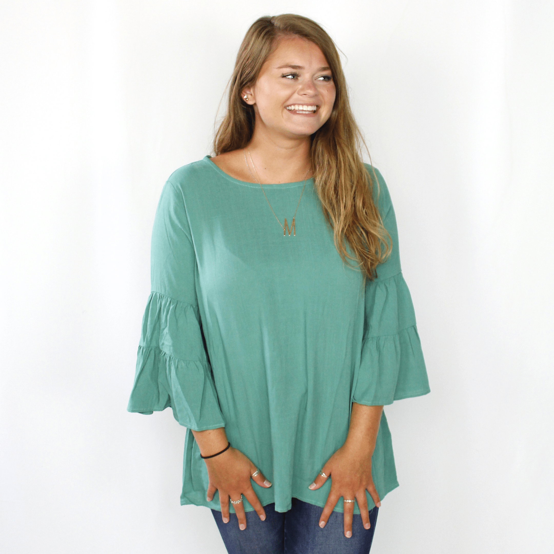 Ruffle Tiered Sleeve Blouse
