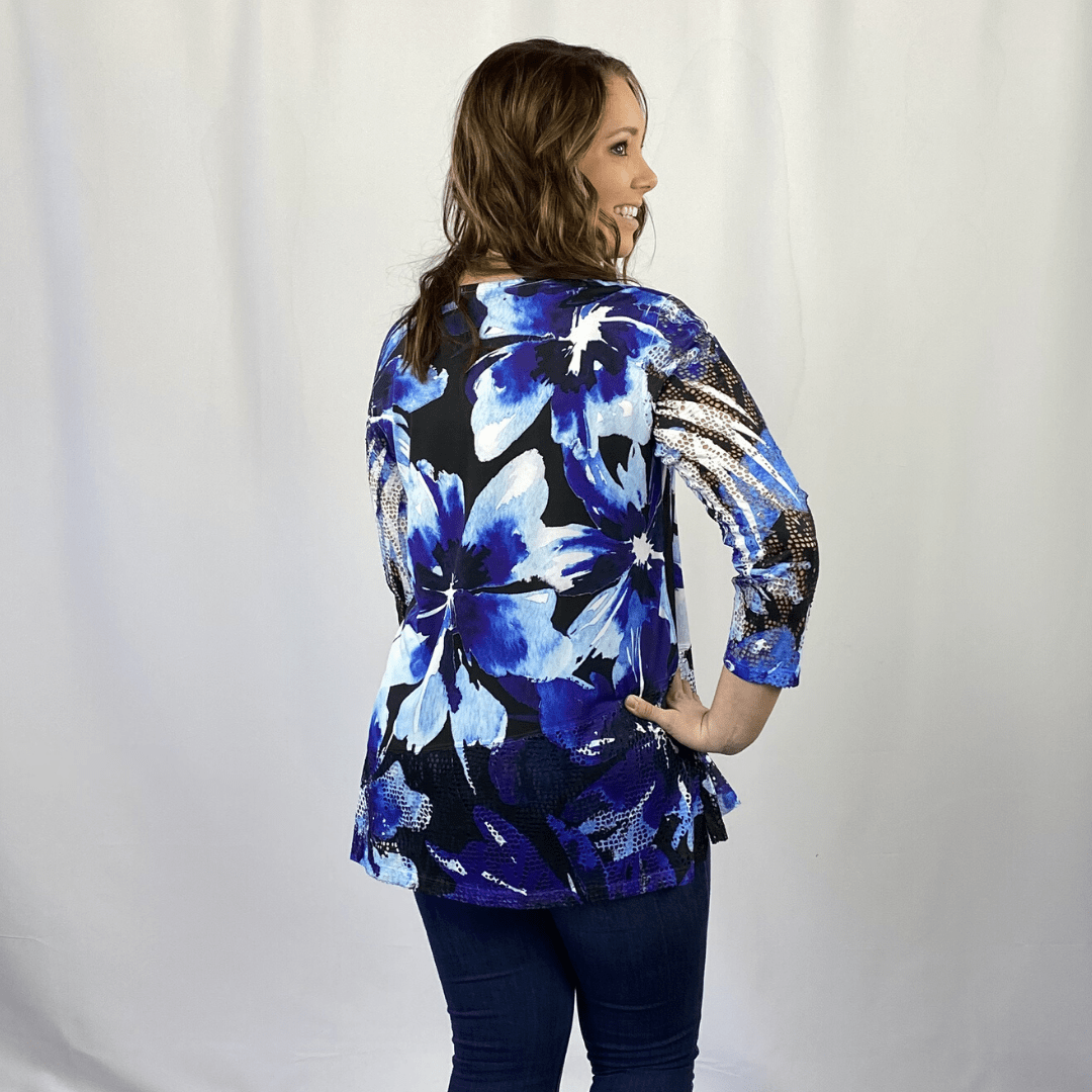 Blue Floral Magic Top