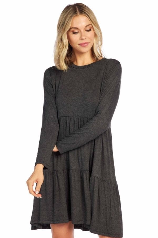 Charcoal Minnie Tiered Dress