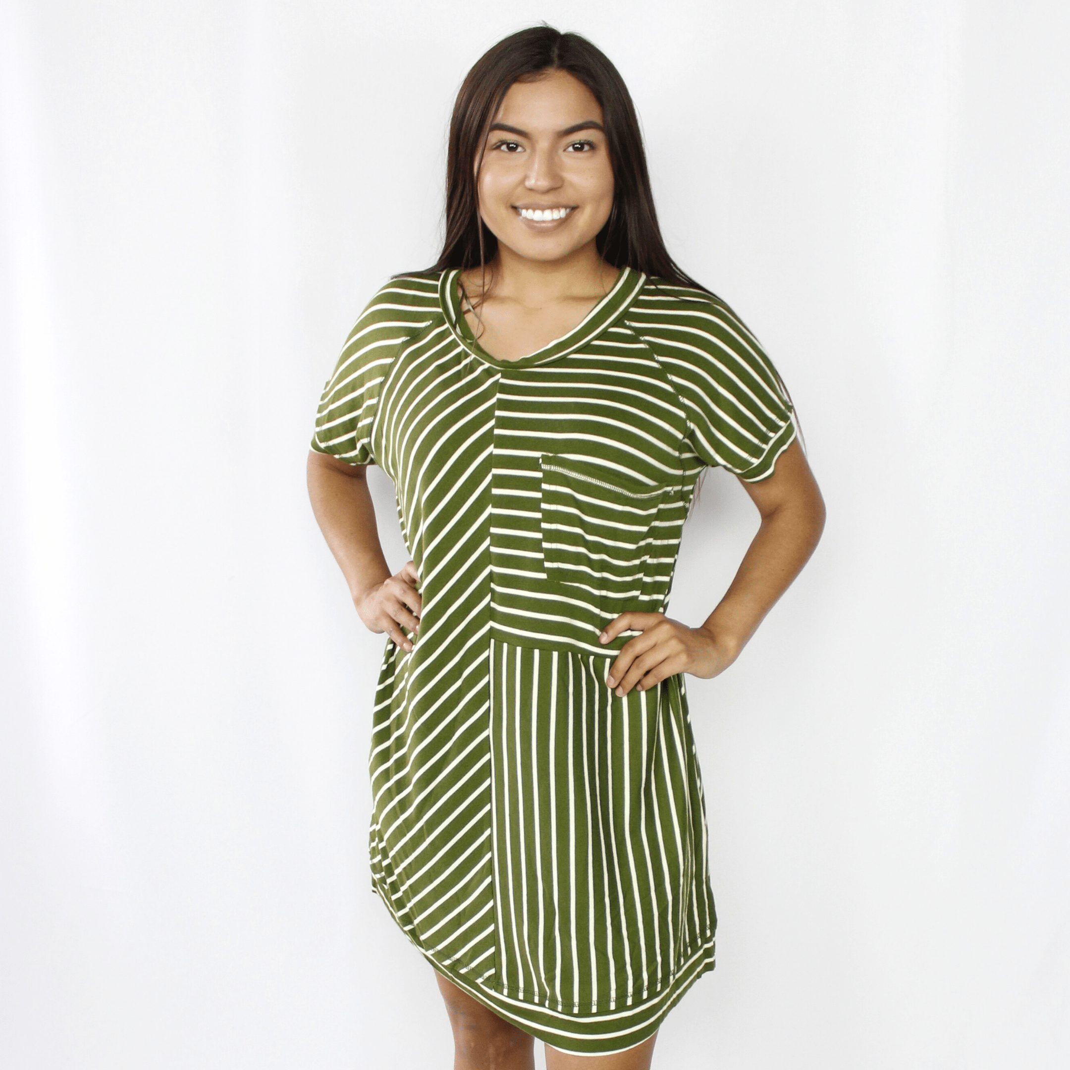 Stripe T-Shirt Pocket Dress
