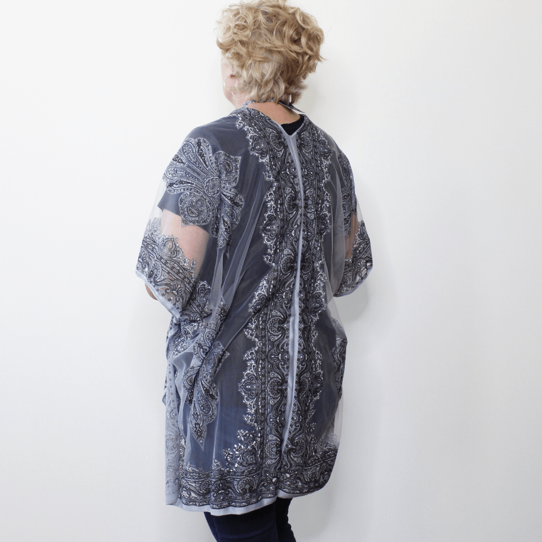 Sheer Print Kimono