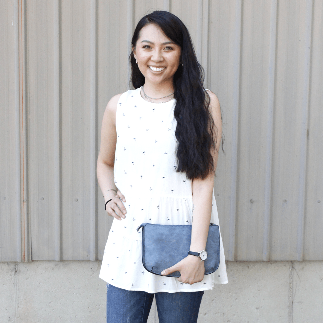 Palm Tree Sleeveless Tiered Top