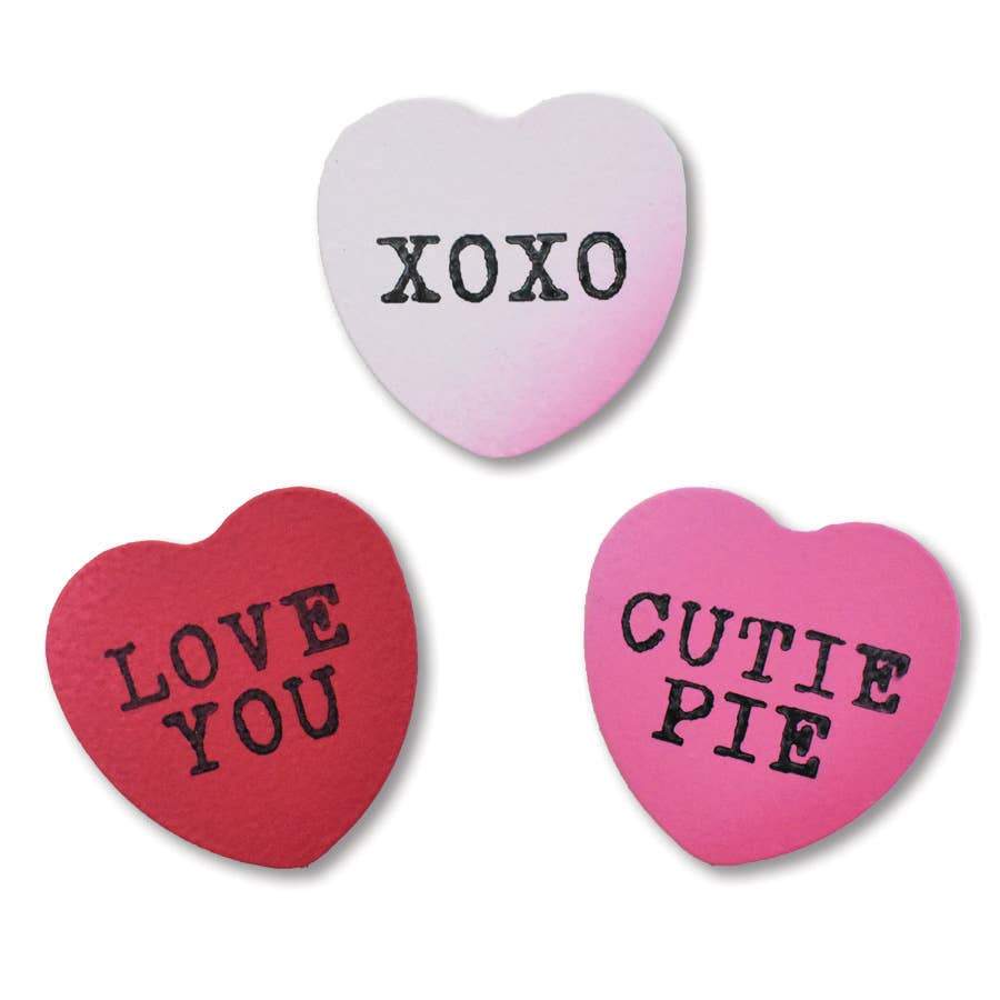 Conversation Heart Magnets S/3 Pink