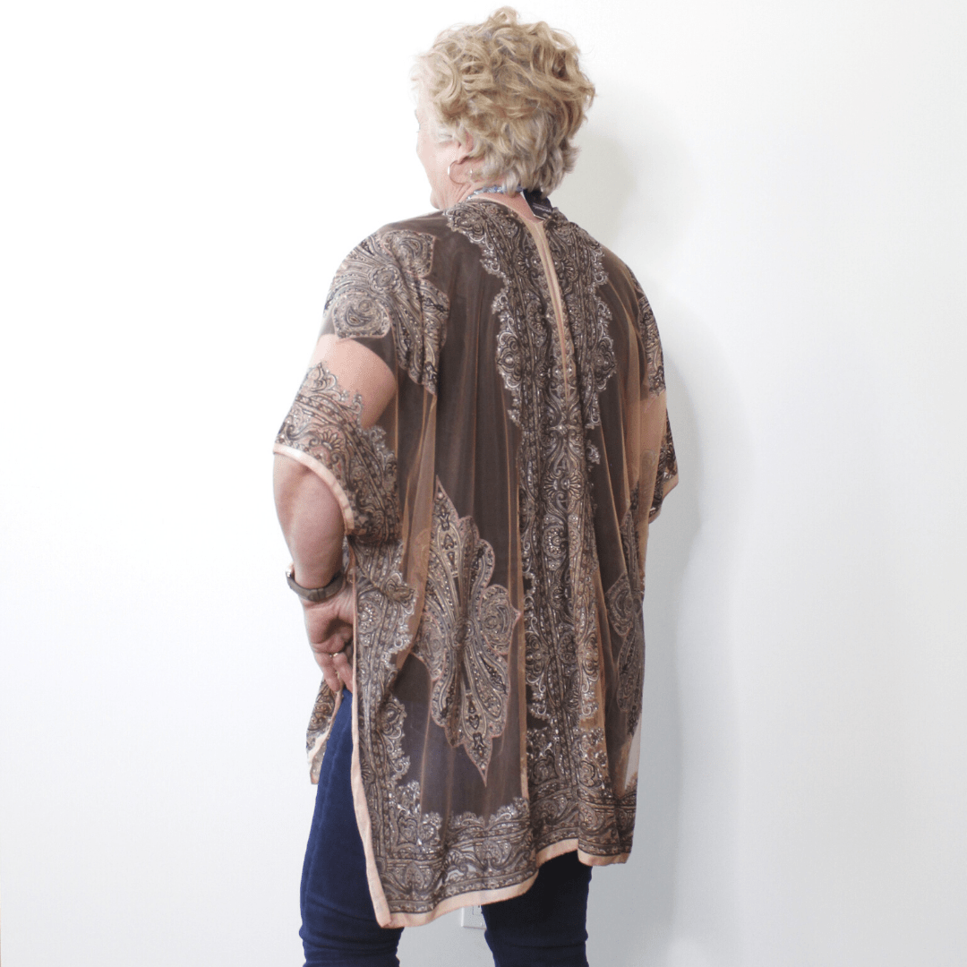 Sheer Print Kimono