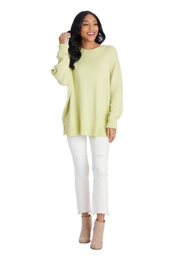 Lime Astrid Ribbed Sweater OS