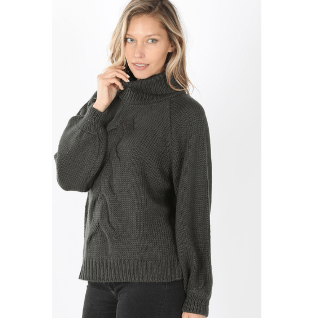 Cable Knit Turtleneck Sweater