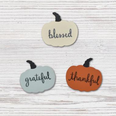 Pumpkin w/Words Magnets S/3