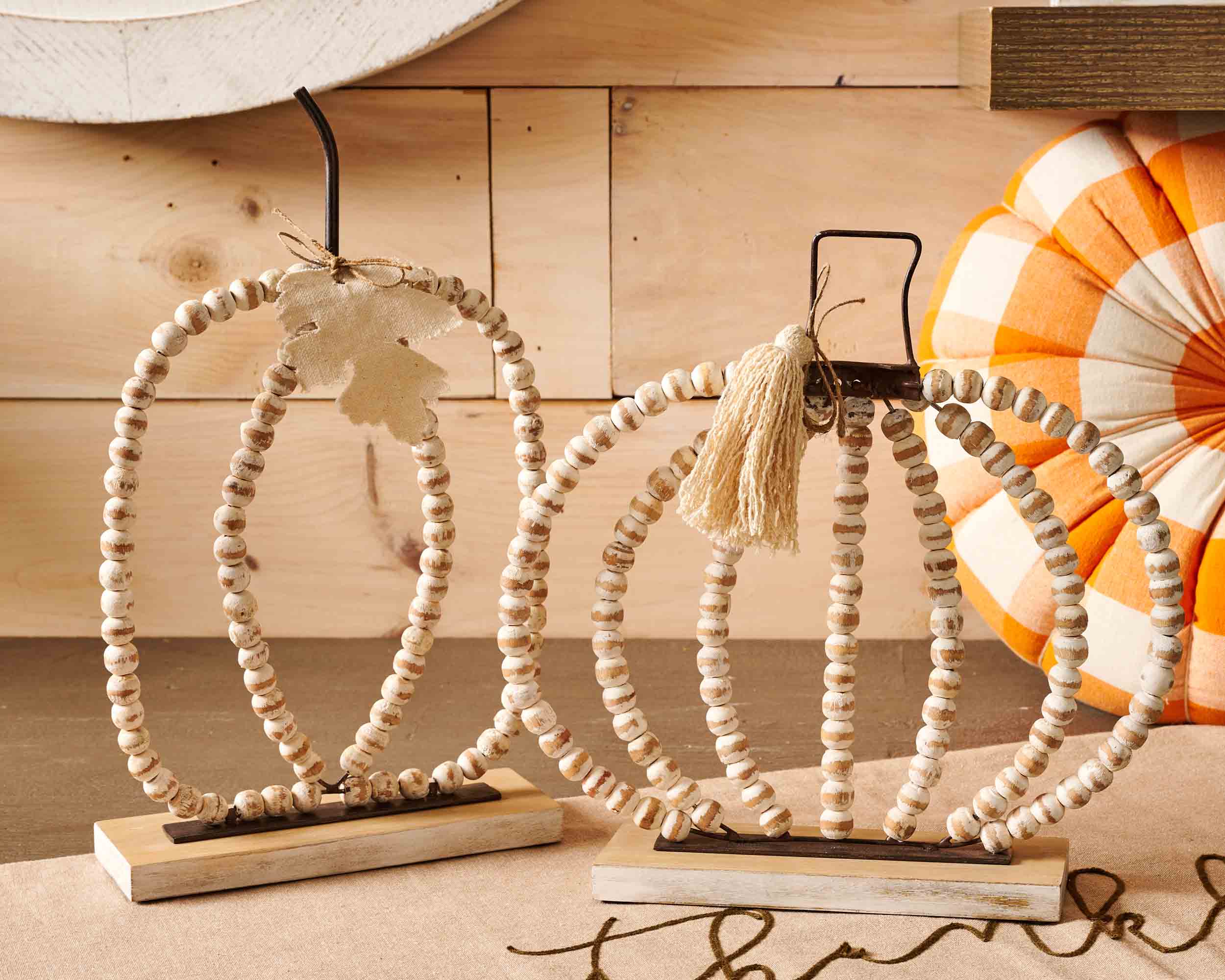 Medium Beaded Pumpkin Sitter