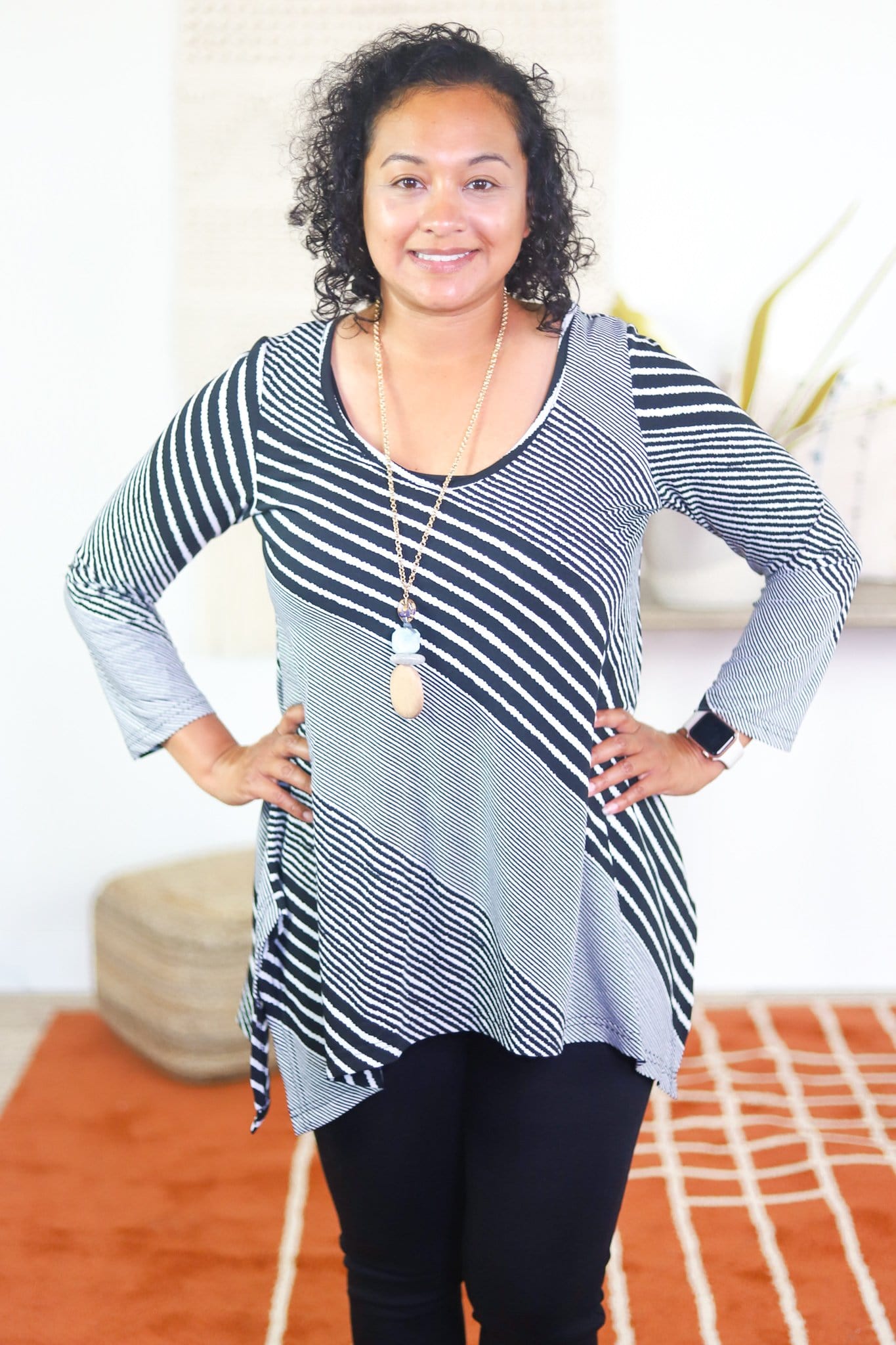Stripe Bandana Hem Tunic