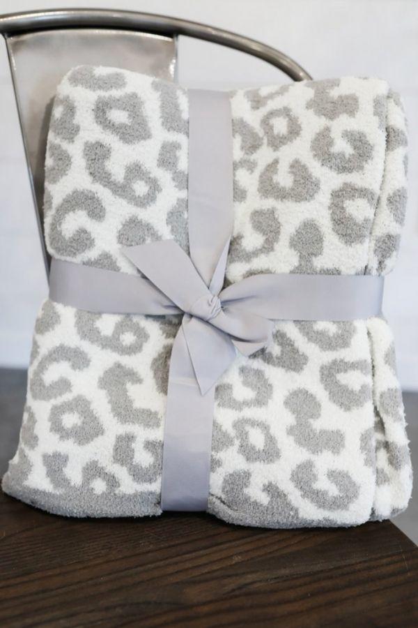 leopard print blanket tied up