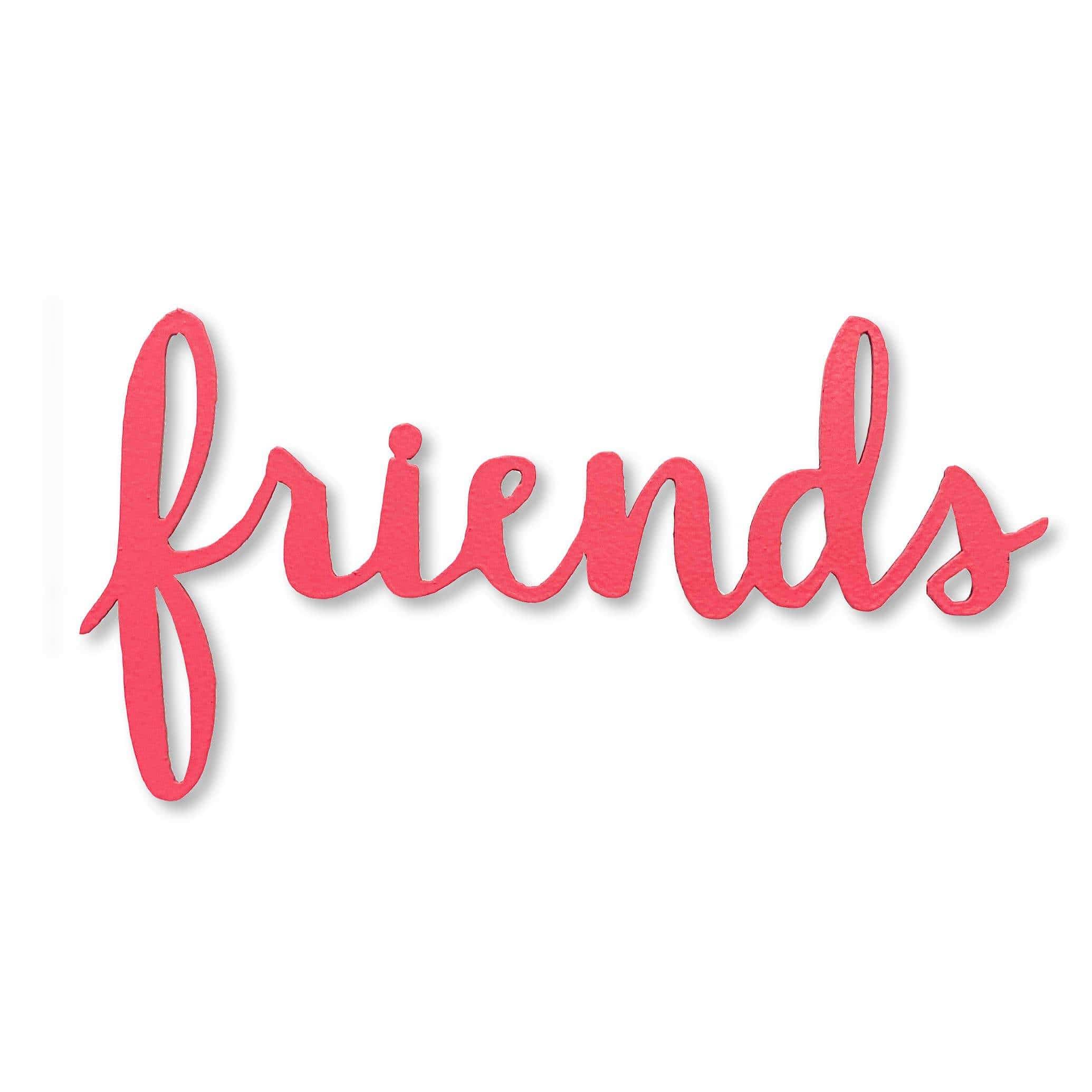 "Friends" Script Coral Magnet