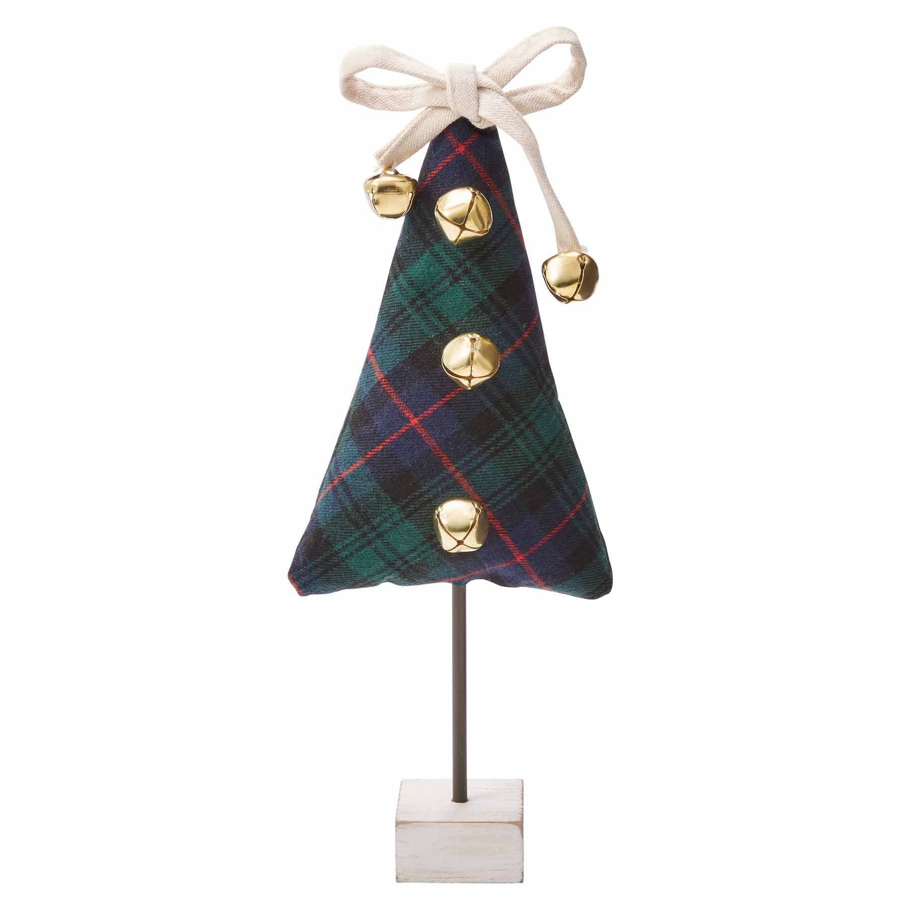 Small Green Tartan Fabric Tree