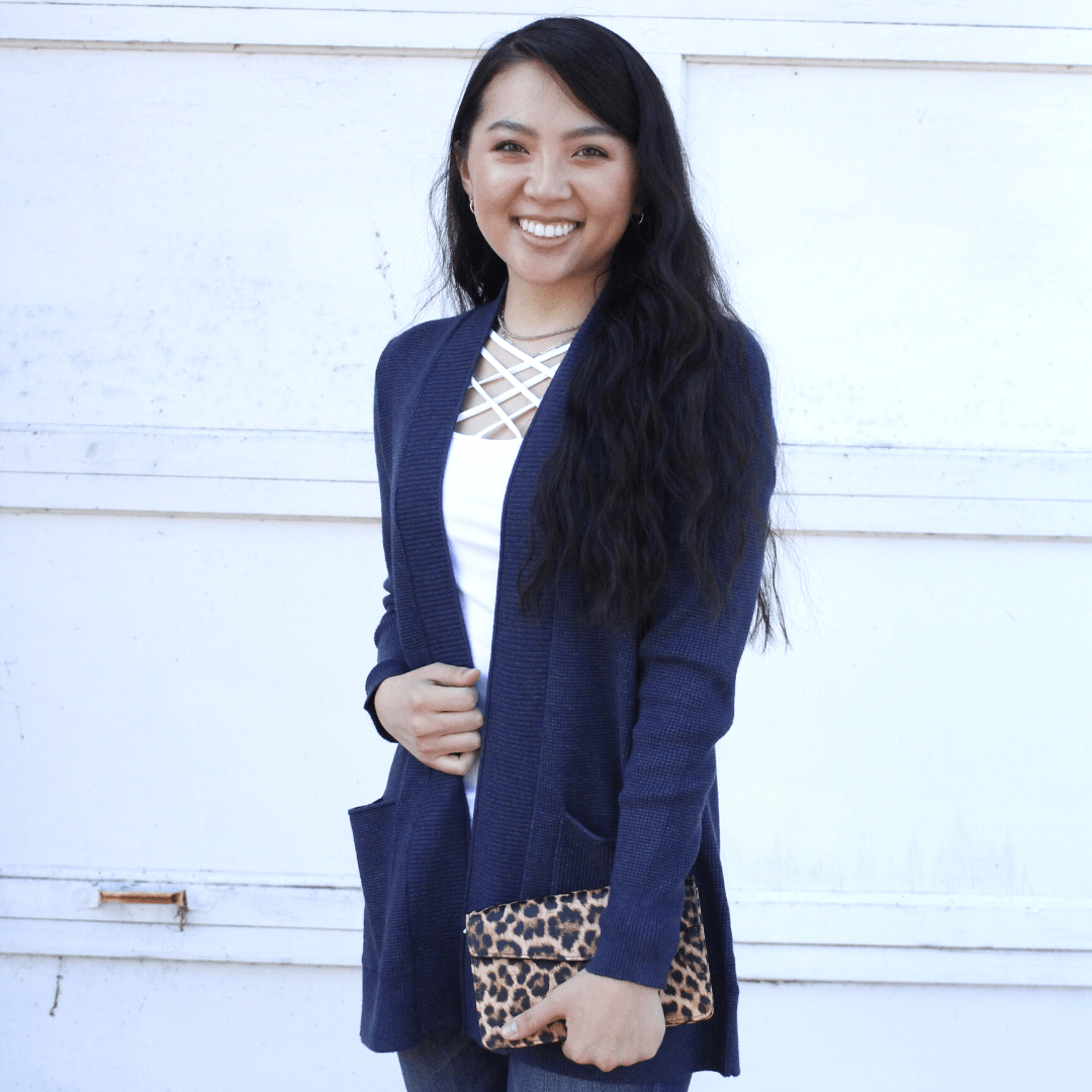 Waffle Pocket Open Cardigan
