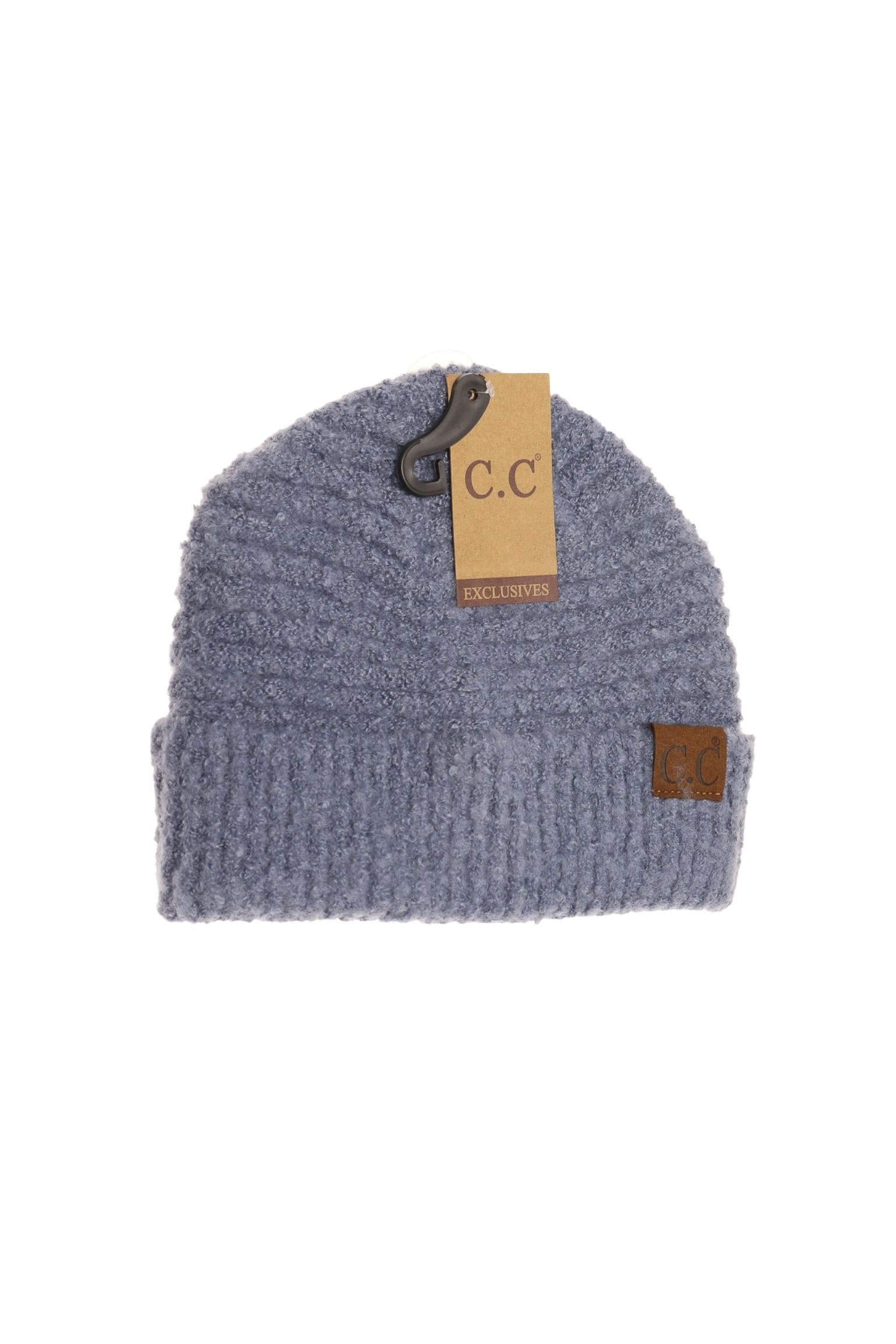 Solid Boucle Knit Cuff Beanie