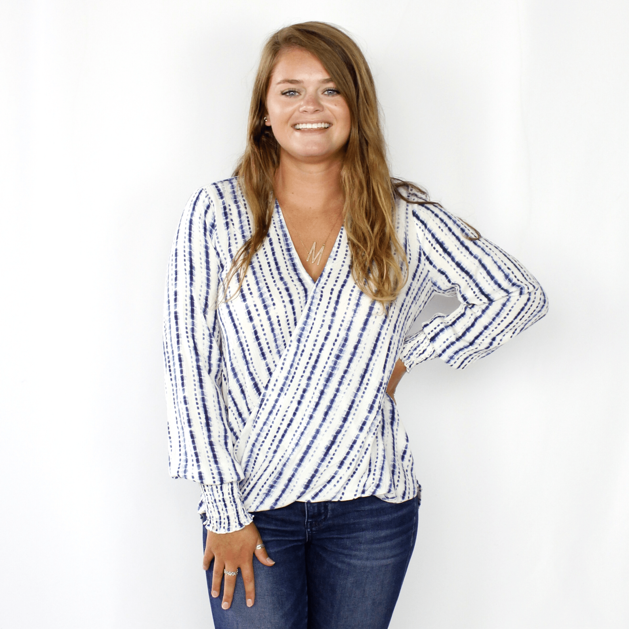 TieDye Stripe Wrap Top