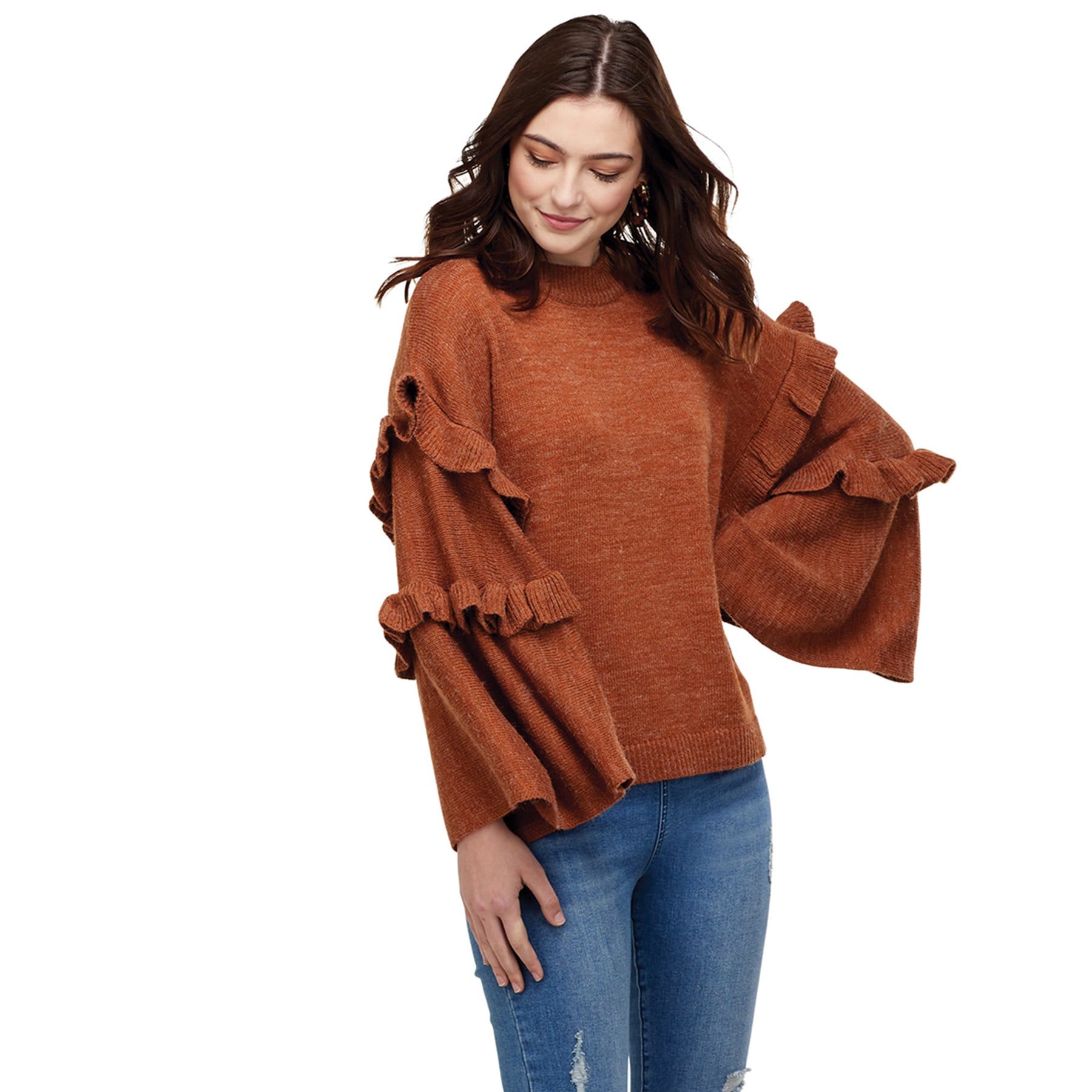 Rust Ramsey Ruffle Sweater