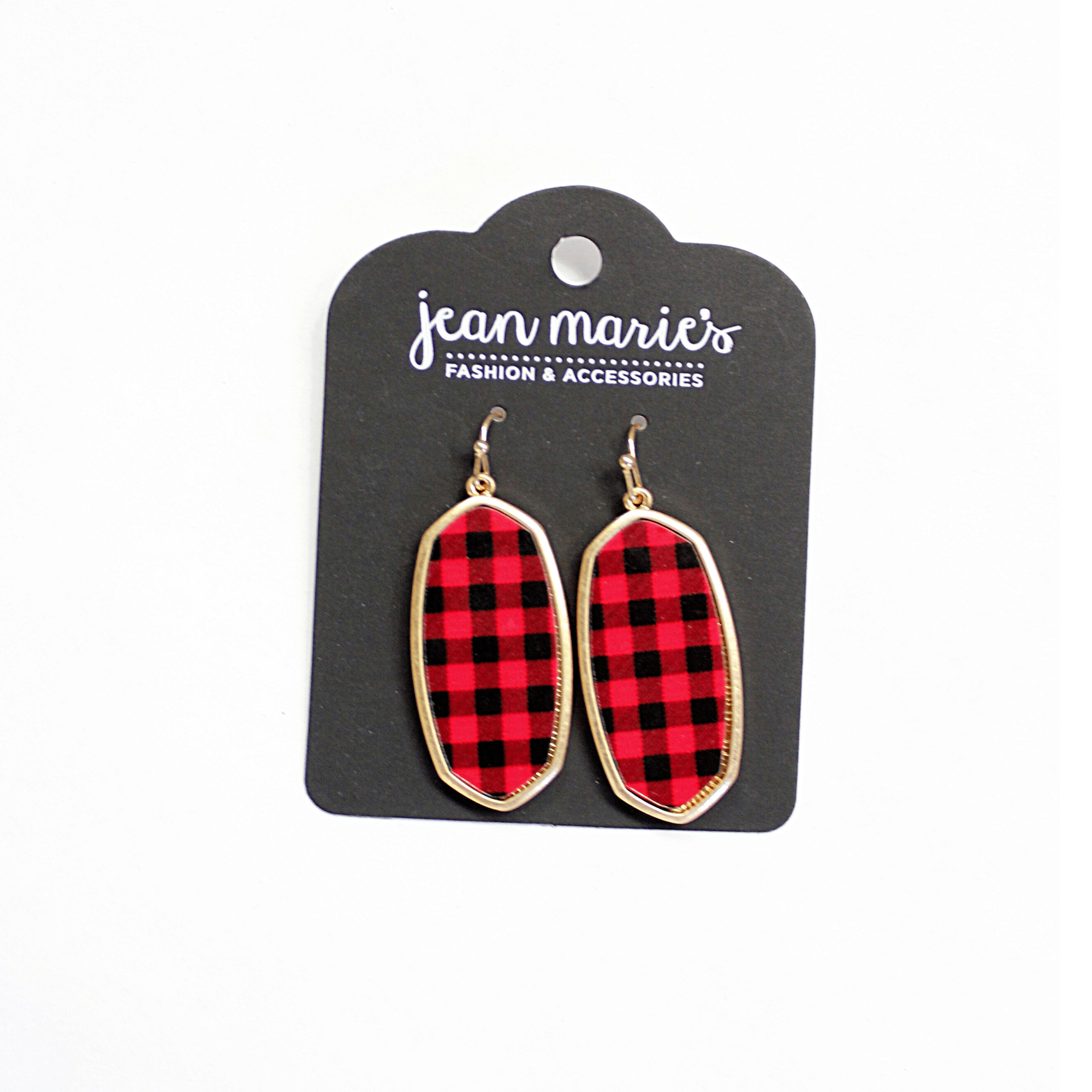 Buffalo Check Oval Earring