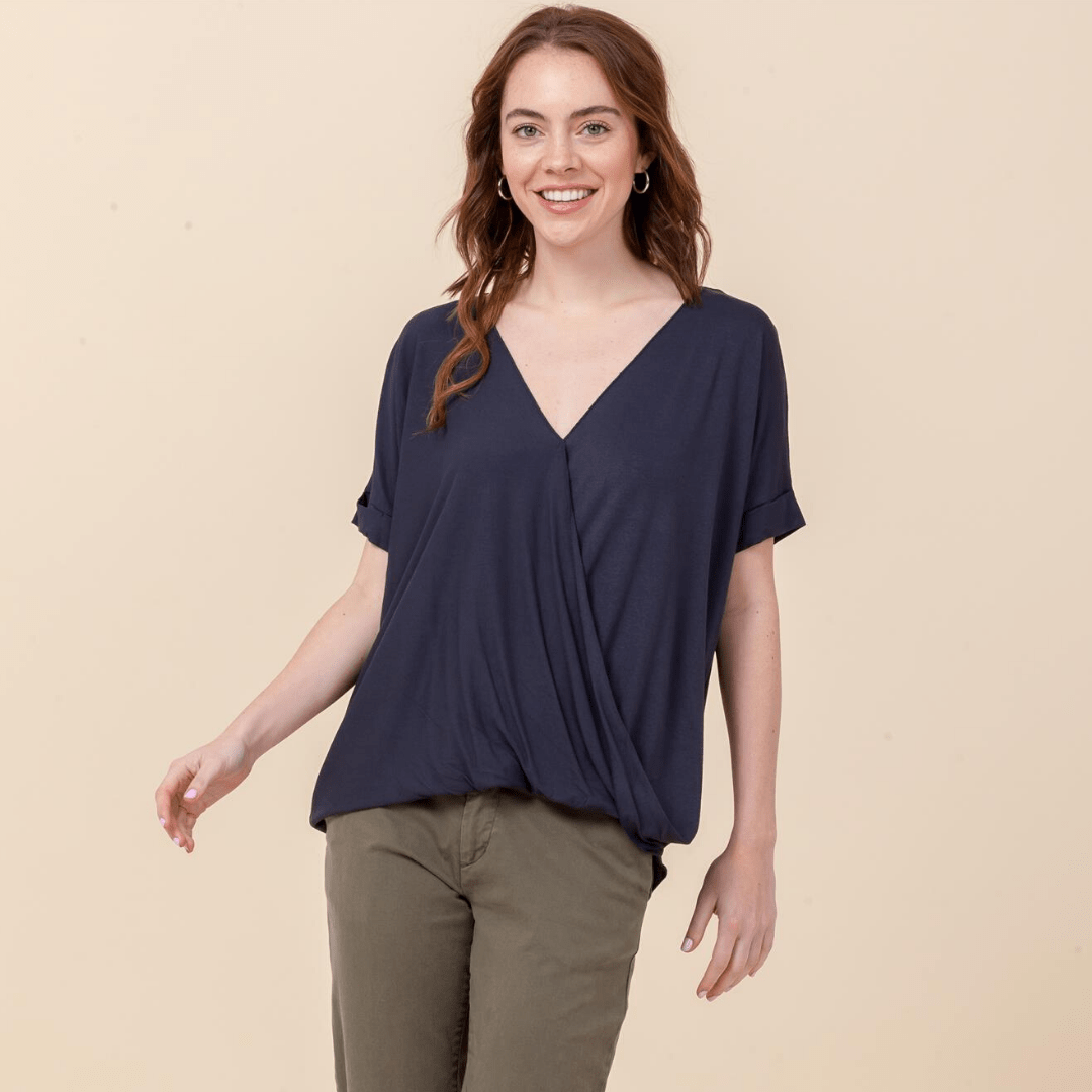 Short Sleeve Wrap Top