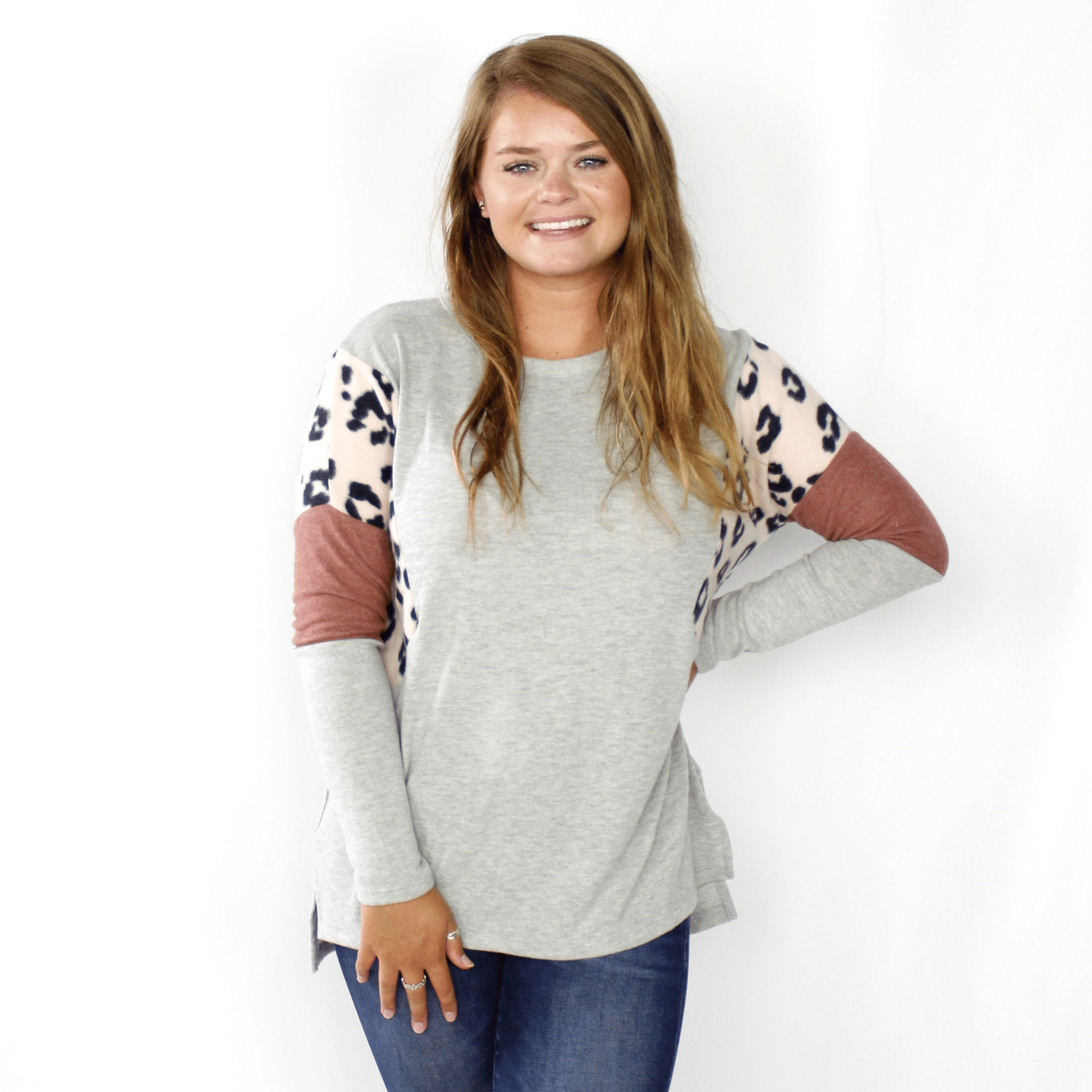 Colorblock Brushed Top