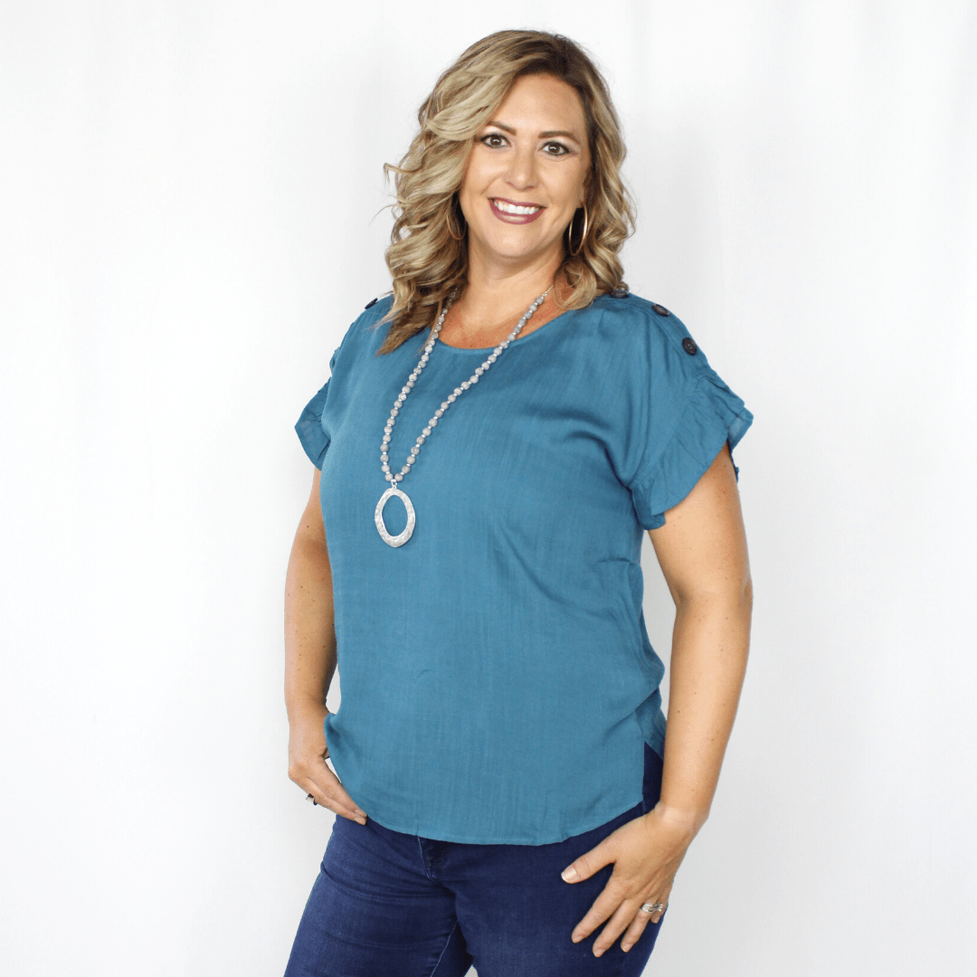 Teal Short Sleeve Top