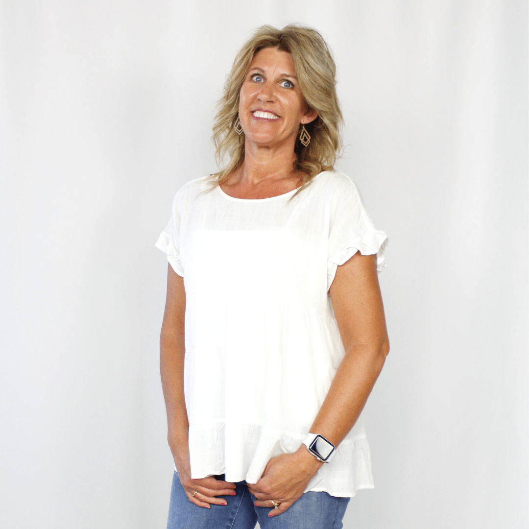 Babydoll Flutter Sleeve Top