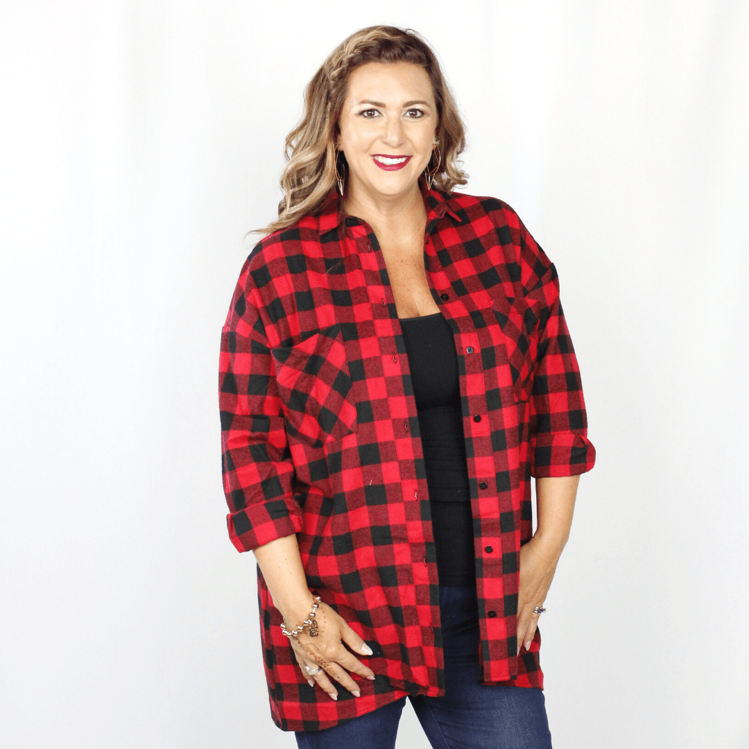 Plaid Button Down Top