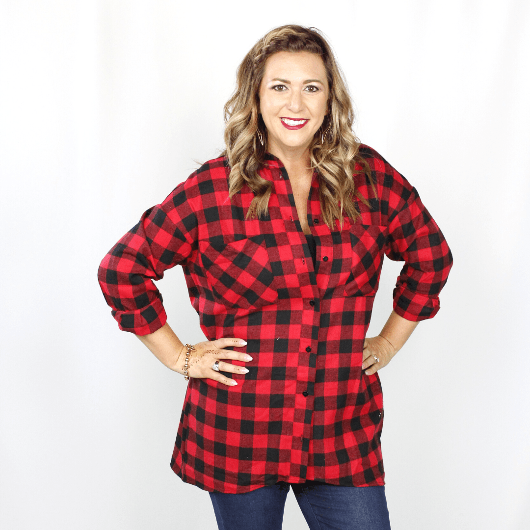 Plaid Button Down Top