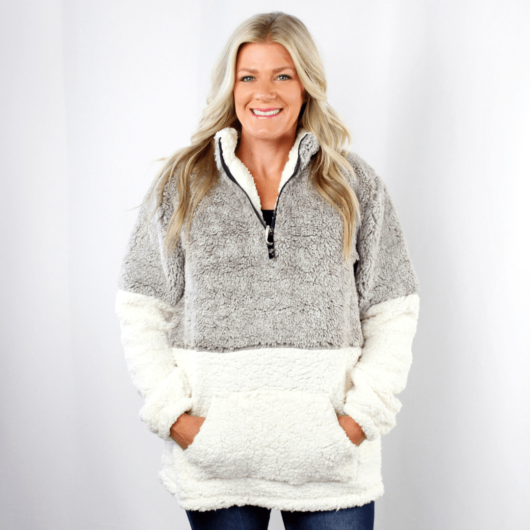 2-Tone Sherpa Pullover