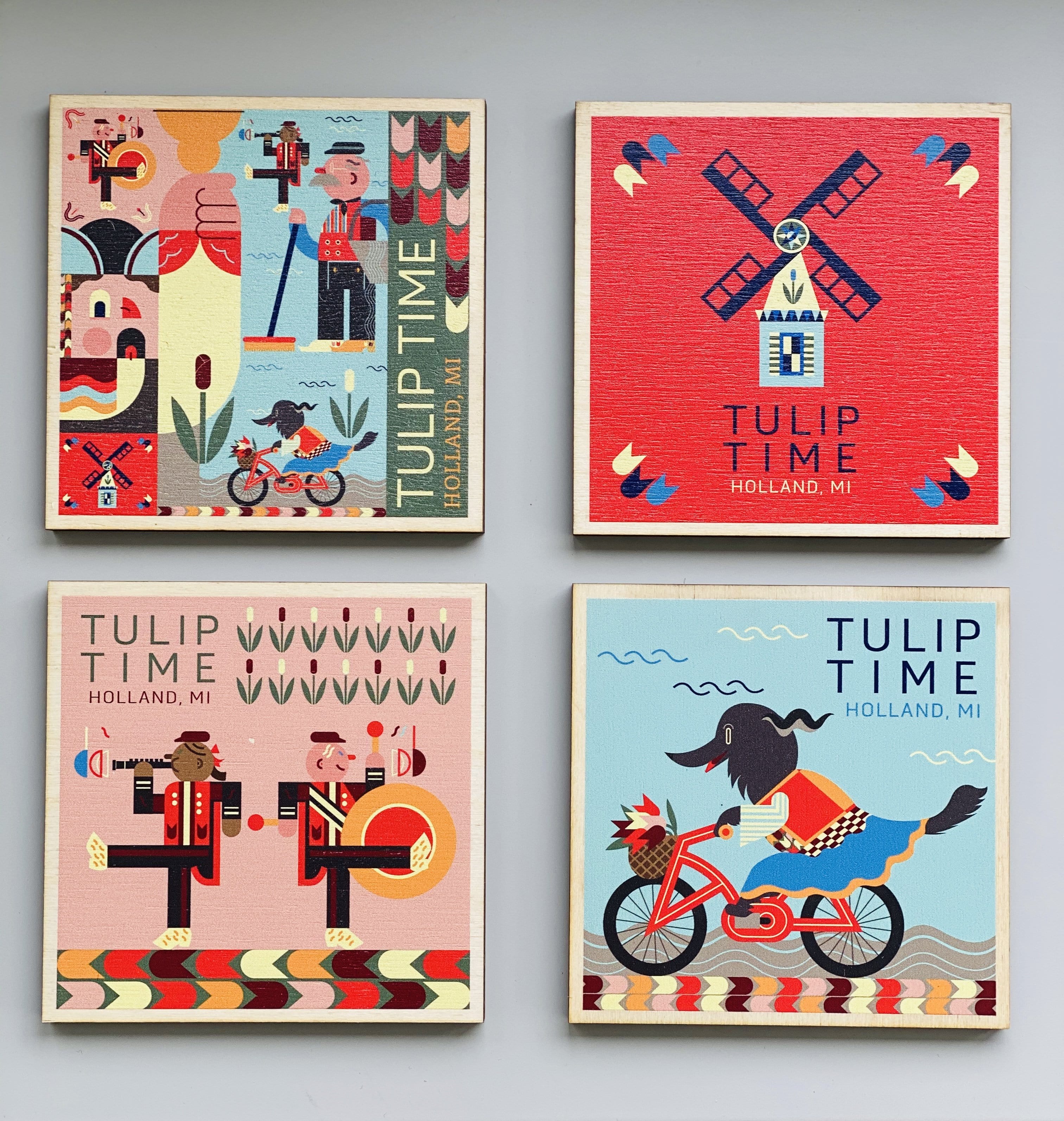 Tulip Time Coasters - Set of 4
