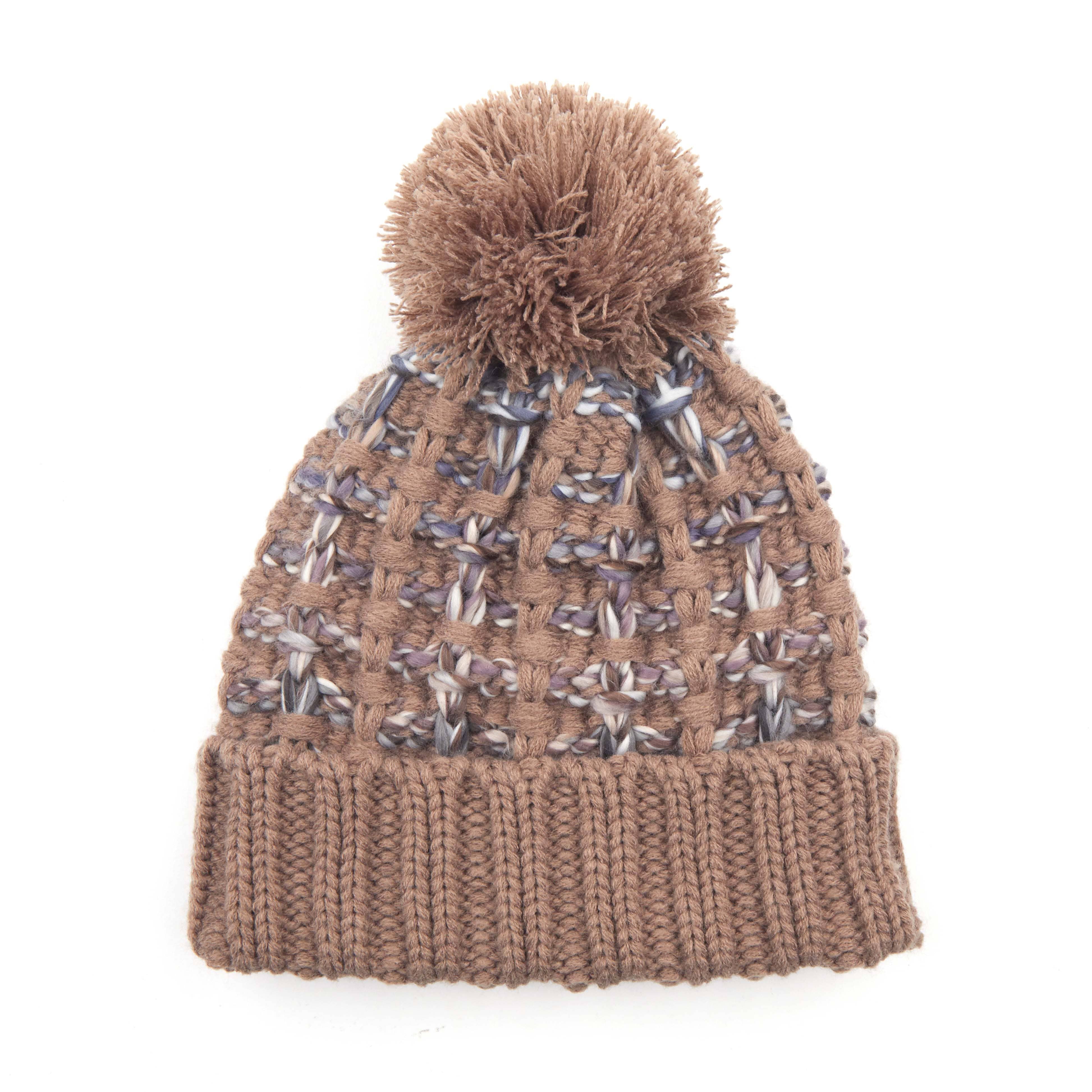 Taupe Ombre Pom Beanie