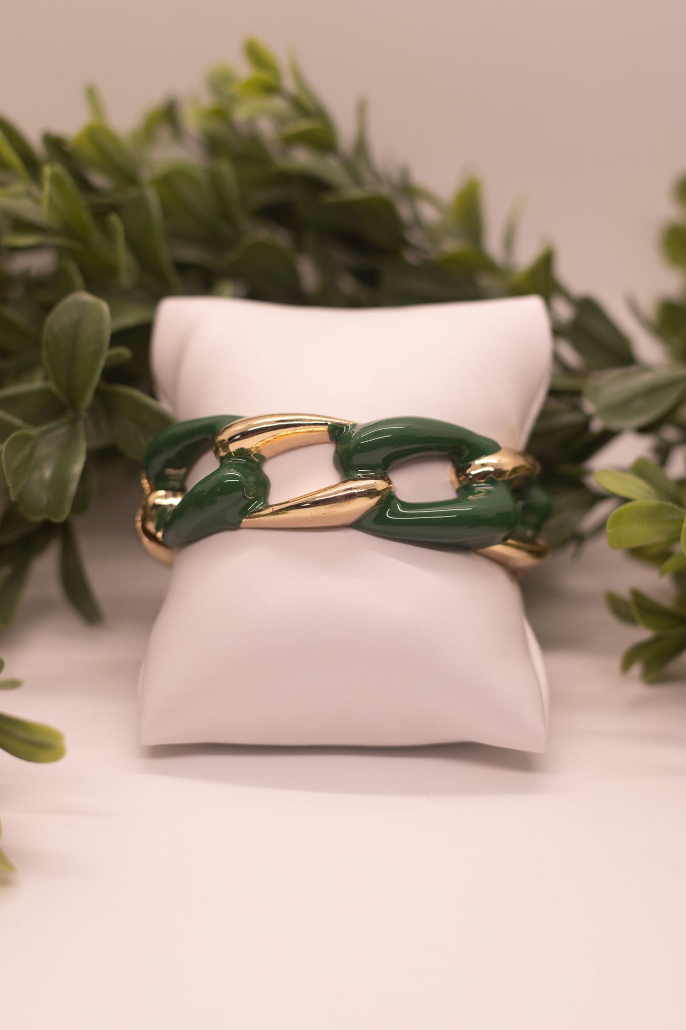 green linked bangle