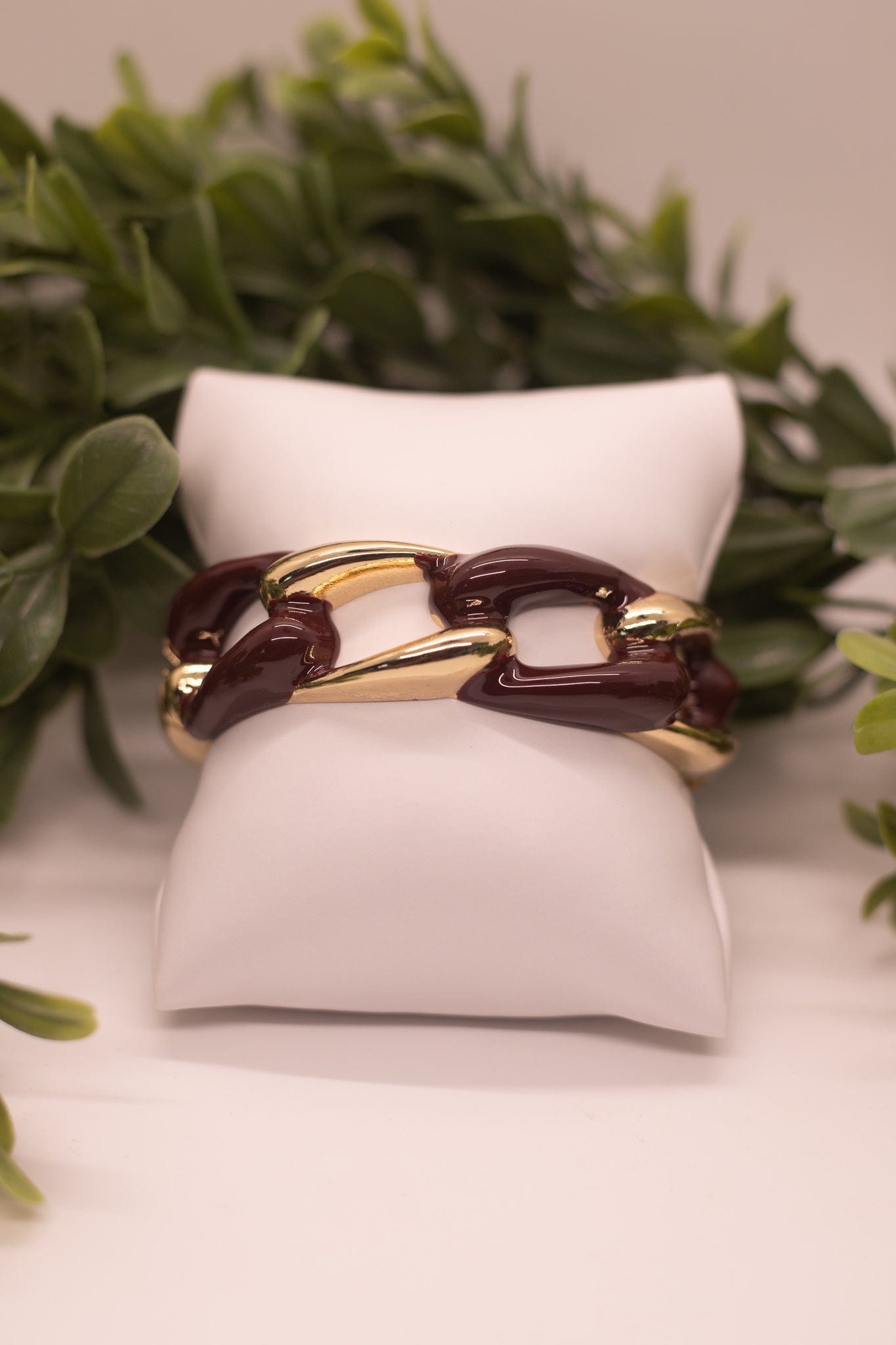burgundy linked bangle