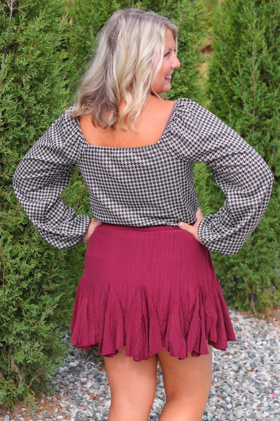 Taupe Black Flow Top