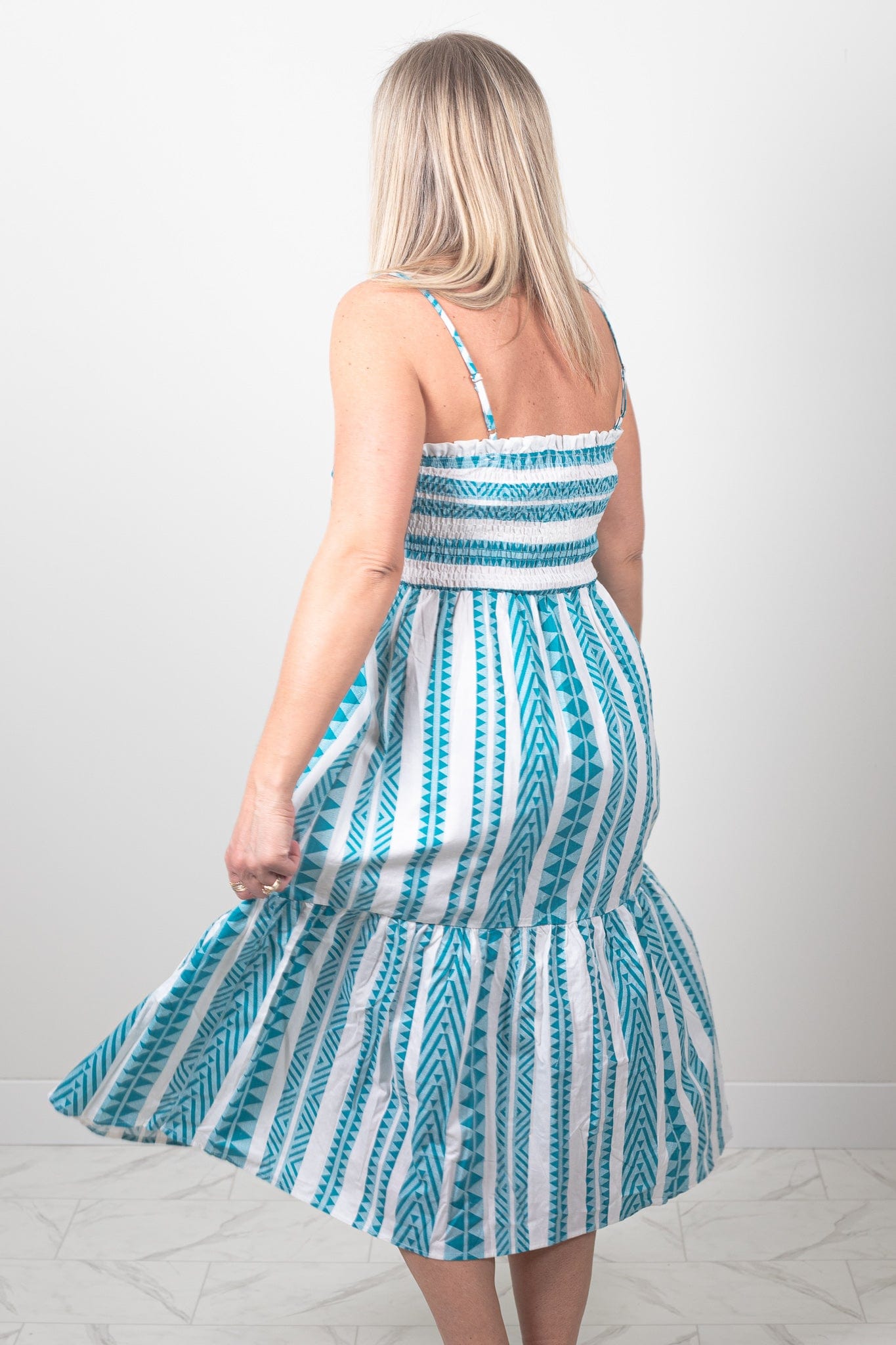 Ocean Blue Aztec Dress