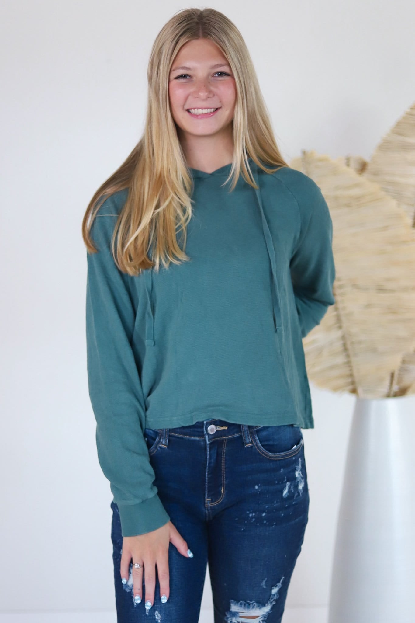 Forest Mineral Washed Hoodie Pullover