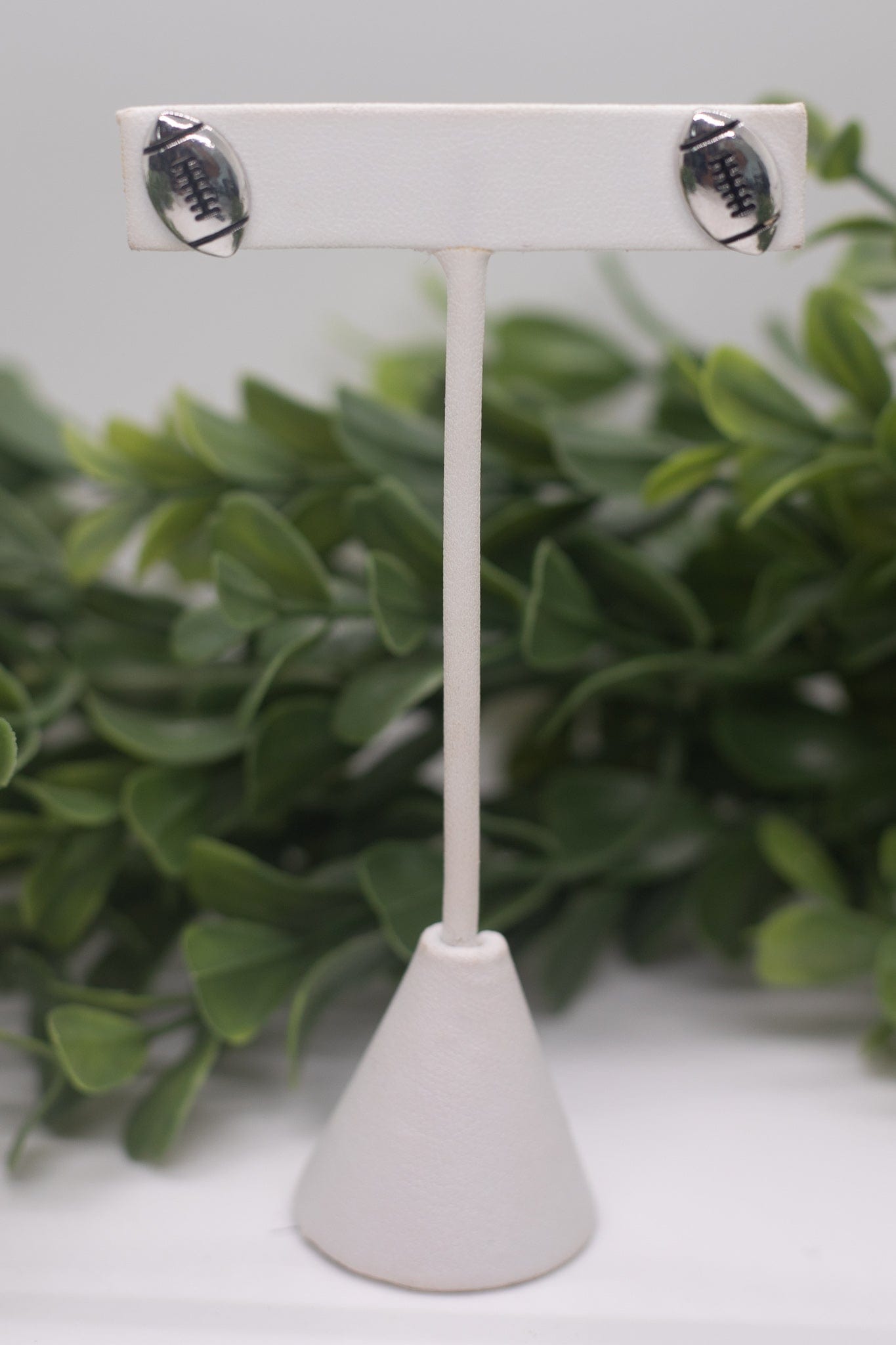 Silver Football Stud Earring