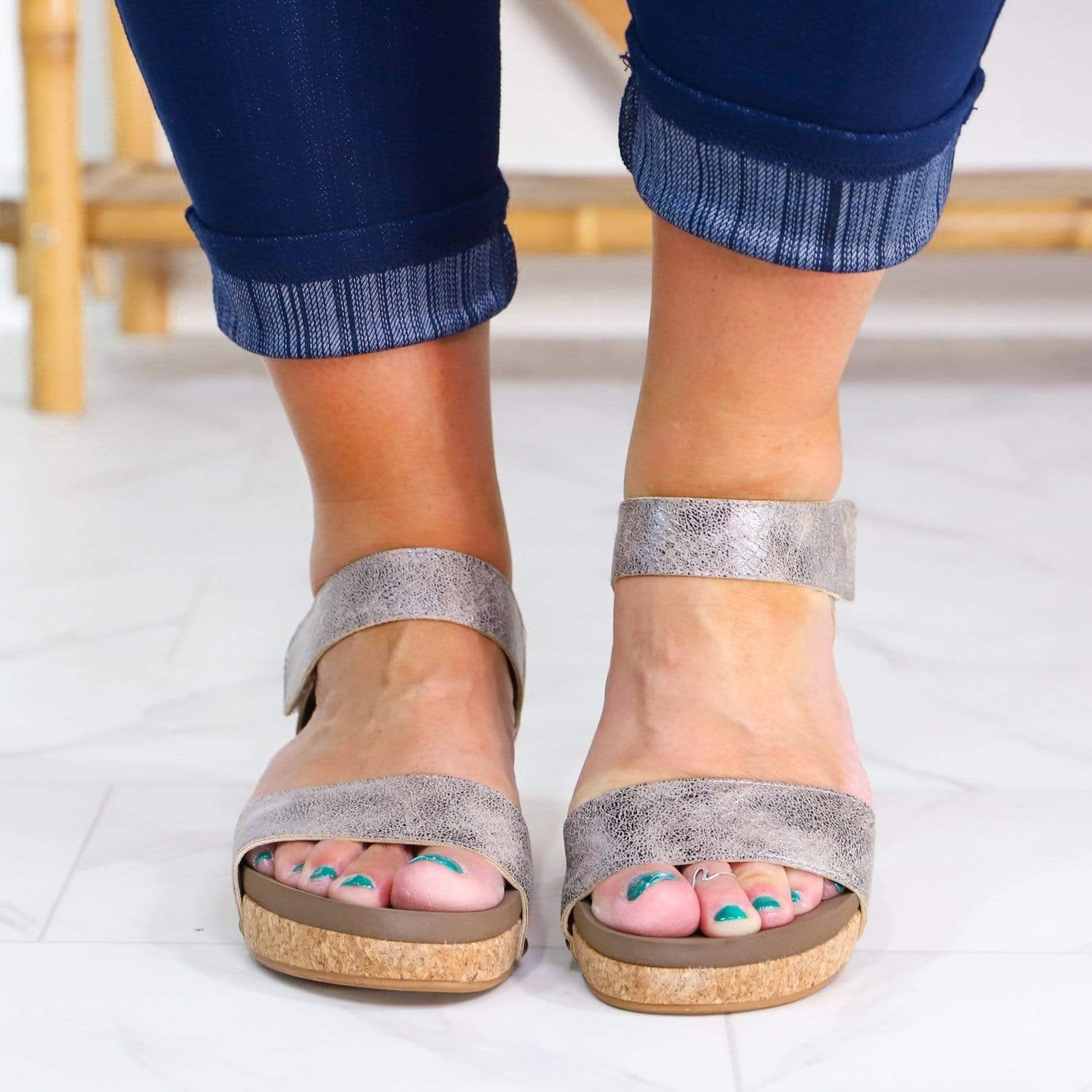Taupe Snake Slidell Wedge Sandal
