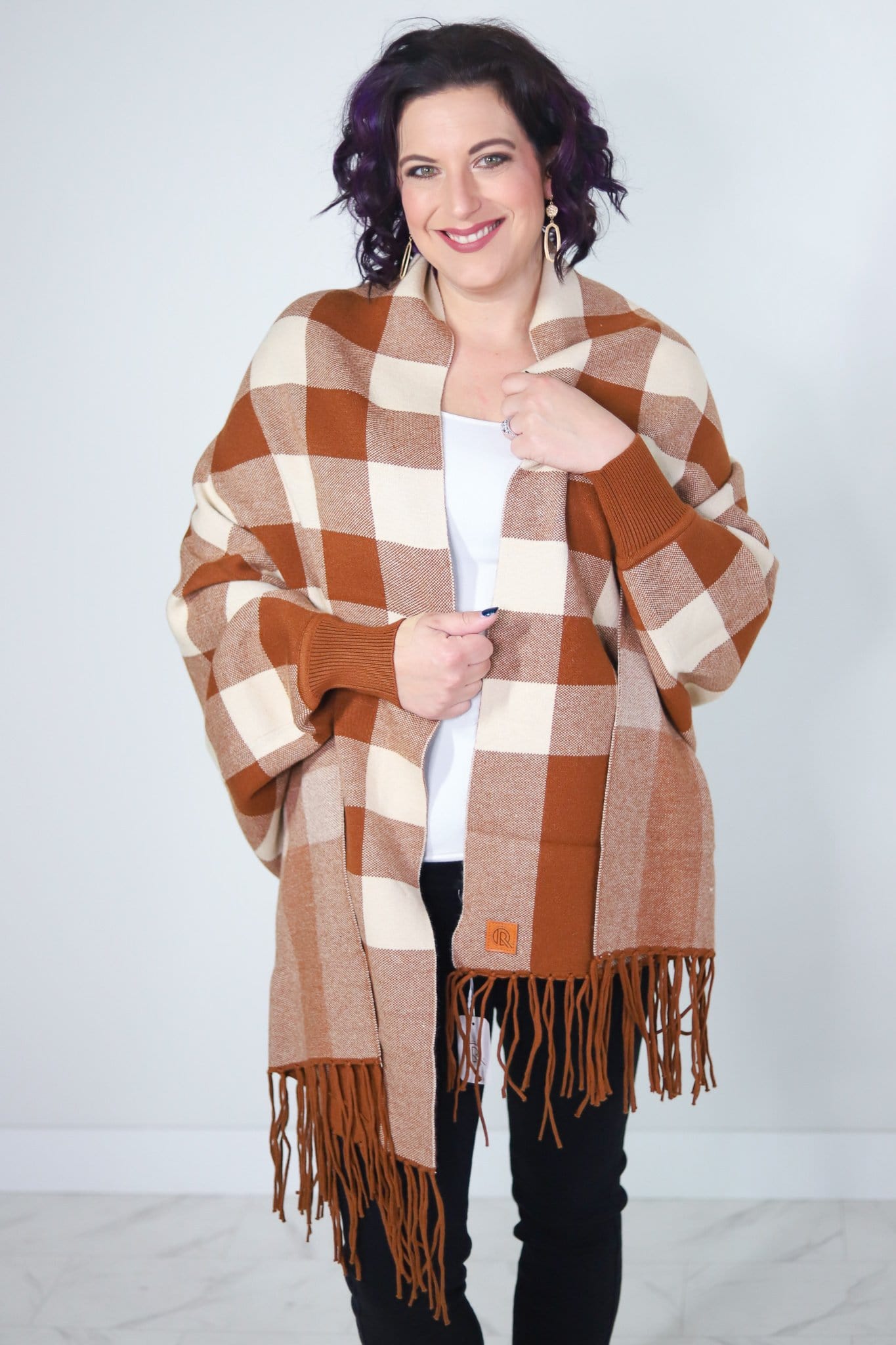 Luxury Plaid Shawl OS