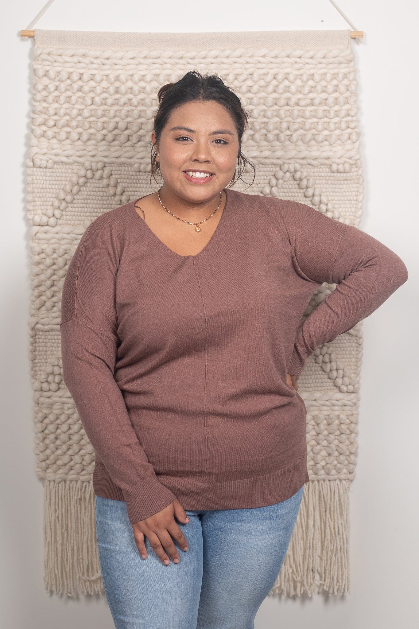 Fig V-Neck Sweater