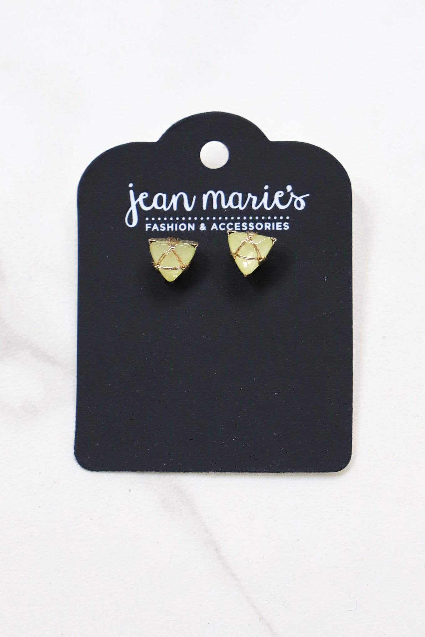 Yellow Wrapped Stone Stud Earring