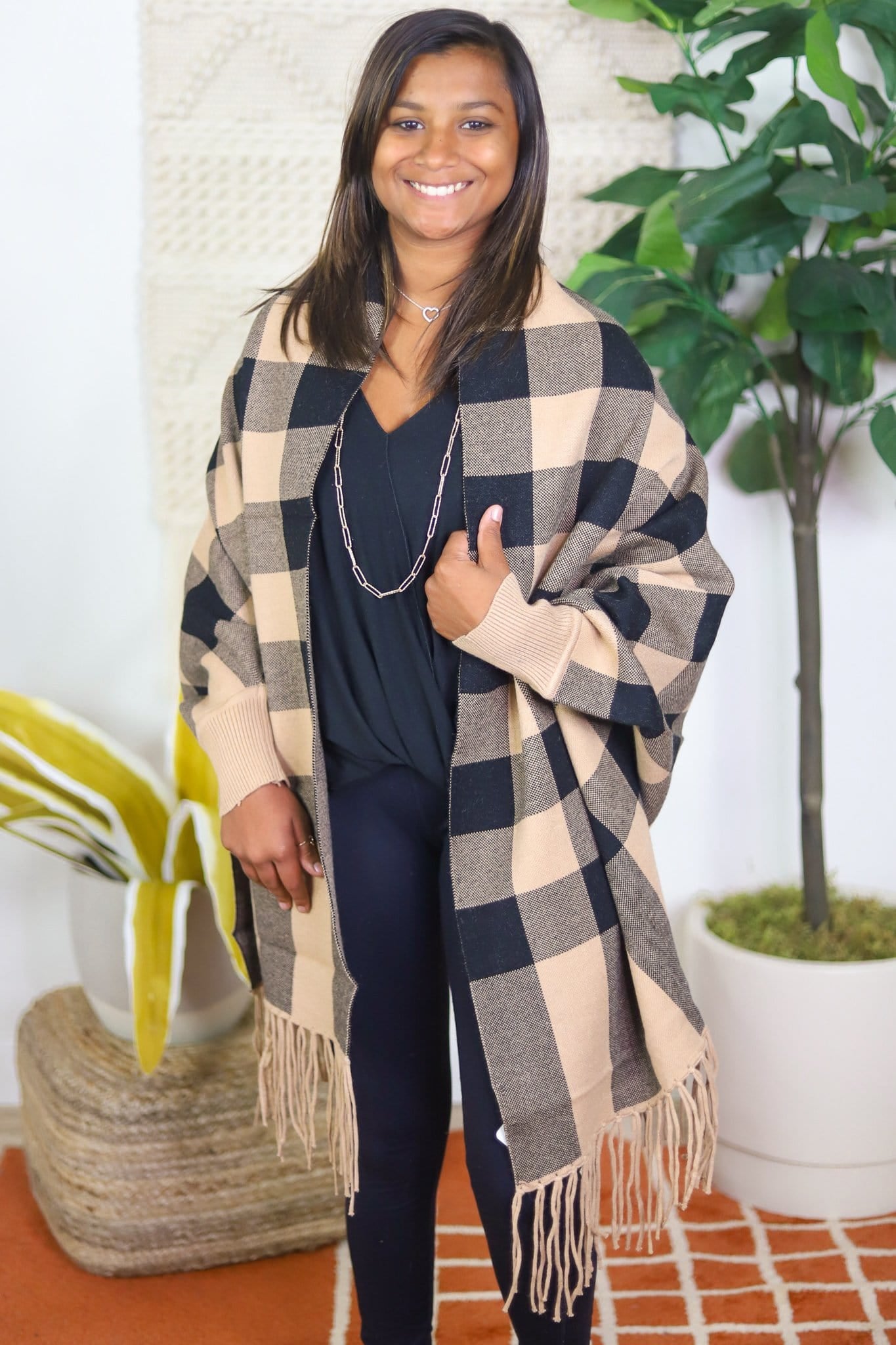 Luxury Plaid Shawl OS
