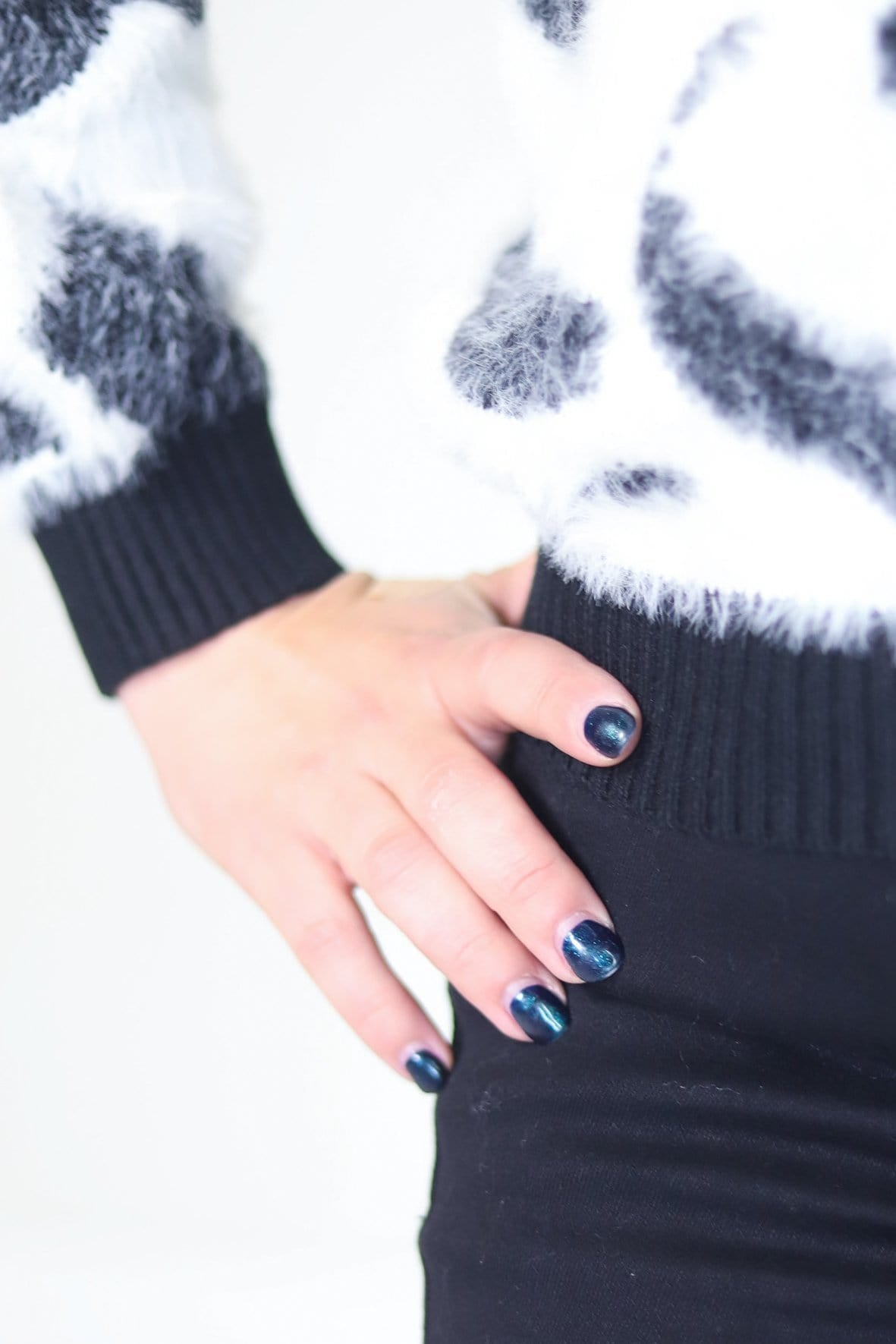 Fuzzy Zebra Sweater